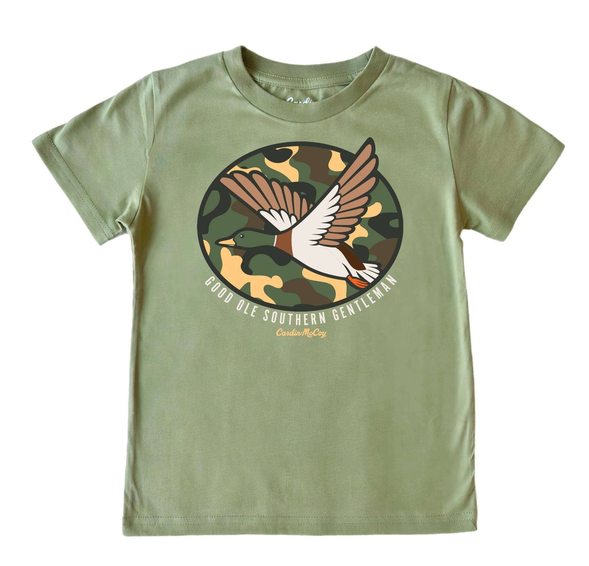 Kids' Good Ole Southern Gentleman Front Short-Sleeve Tee Short Sleeve T-Shirt Cardin McCoy Light Olive XXS (2/3) No Pocket