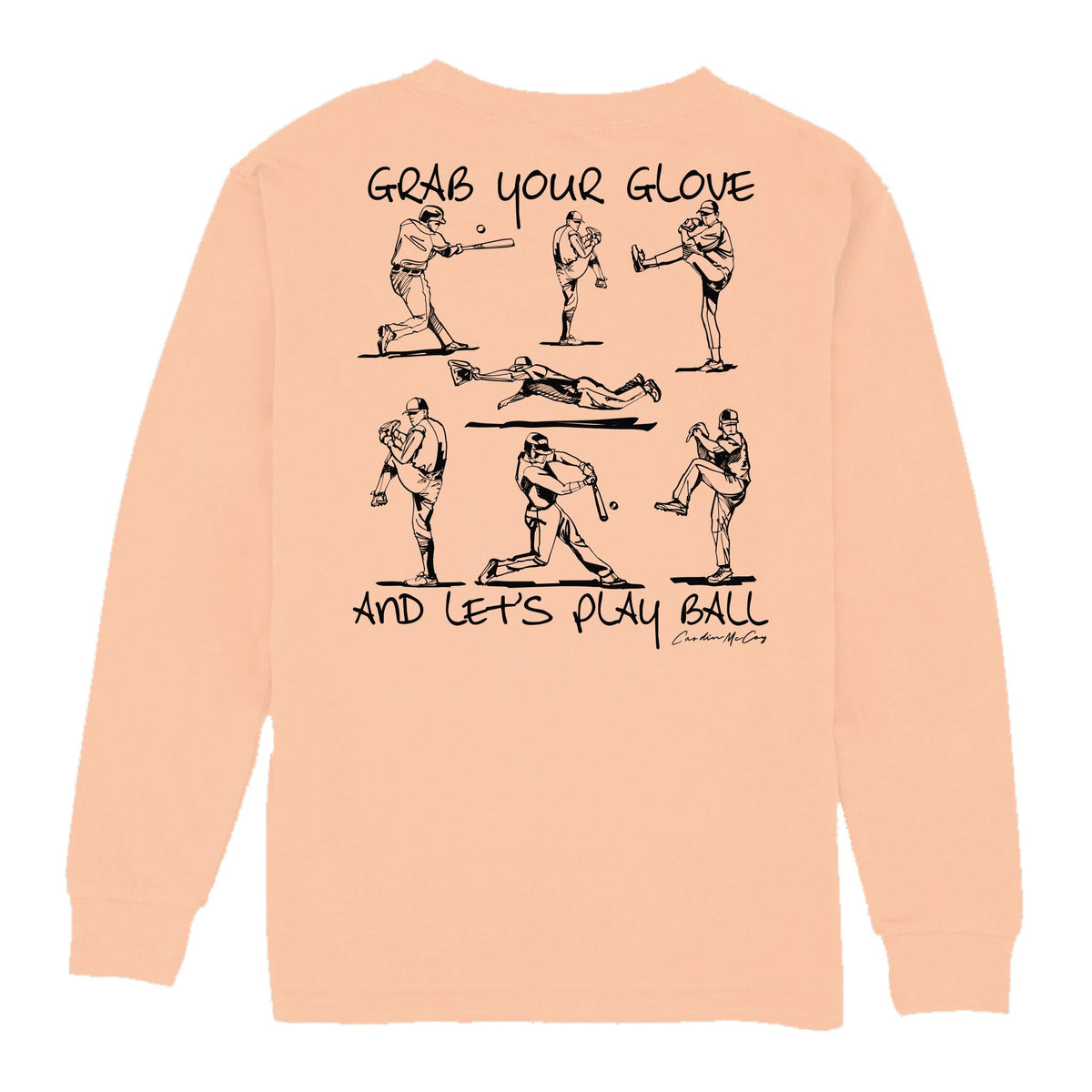 Kids' Grab Your Glove Long Sleeve Pocket Tee Long Sleeve T-Shirt Cardin McCoy Peach XXS (2/3) 