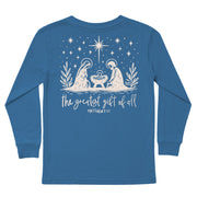 Kid's Greatest Gift Long-Sleeve Tee Long Sleeve T-Shirt Cardin McCoy Blue XXS (2/3) Pocket
