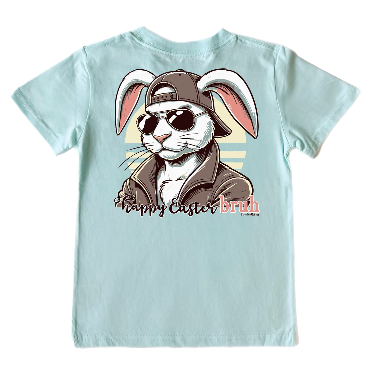Kids' Happy Easter Bruh Short-Sleeve Tee Short Sleeve T-Shirt Cardin McCoy Blue Mint XXS (2/3) No Pocket