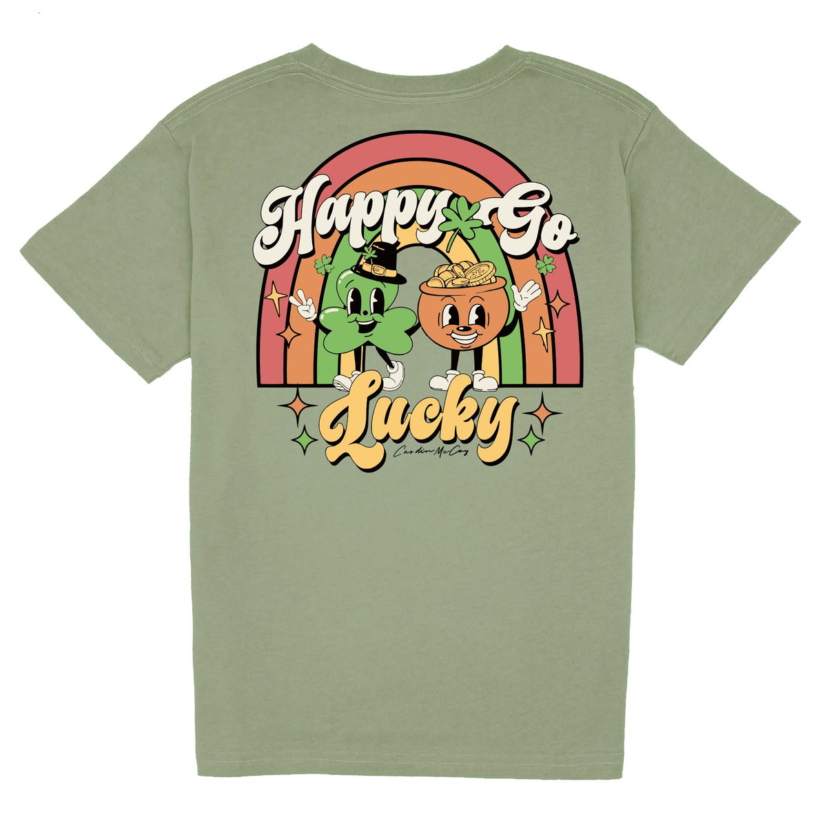 Kids' Happy Go Lucky Short Sleeve Pocket Tee Short Sleeve T-Shirt Cardin McCoy Light Olive XXS (2/3) 