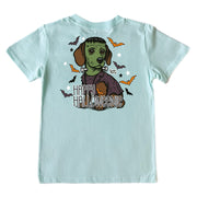 Kids' Happy Halloweenie Short-Sleeve Tee Short Sleeve T-Shirt Cardin McCoy Blue Mint XXS (2/3) No Pocket