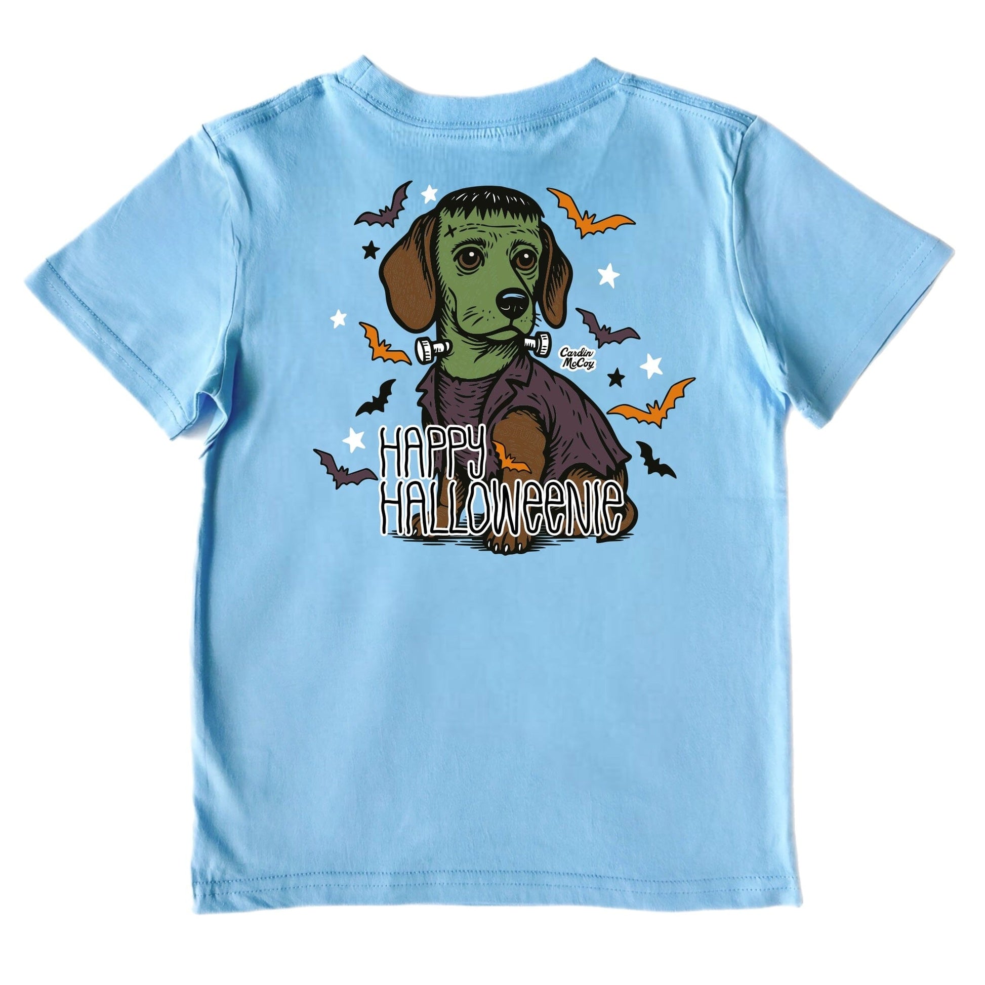 Kids' Happy Halloweenie Short-Sleeve Tee Short Sleeve T-Shirt Cardin McCoy Light Blue XXS (2/3) No Pocket