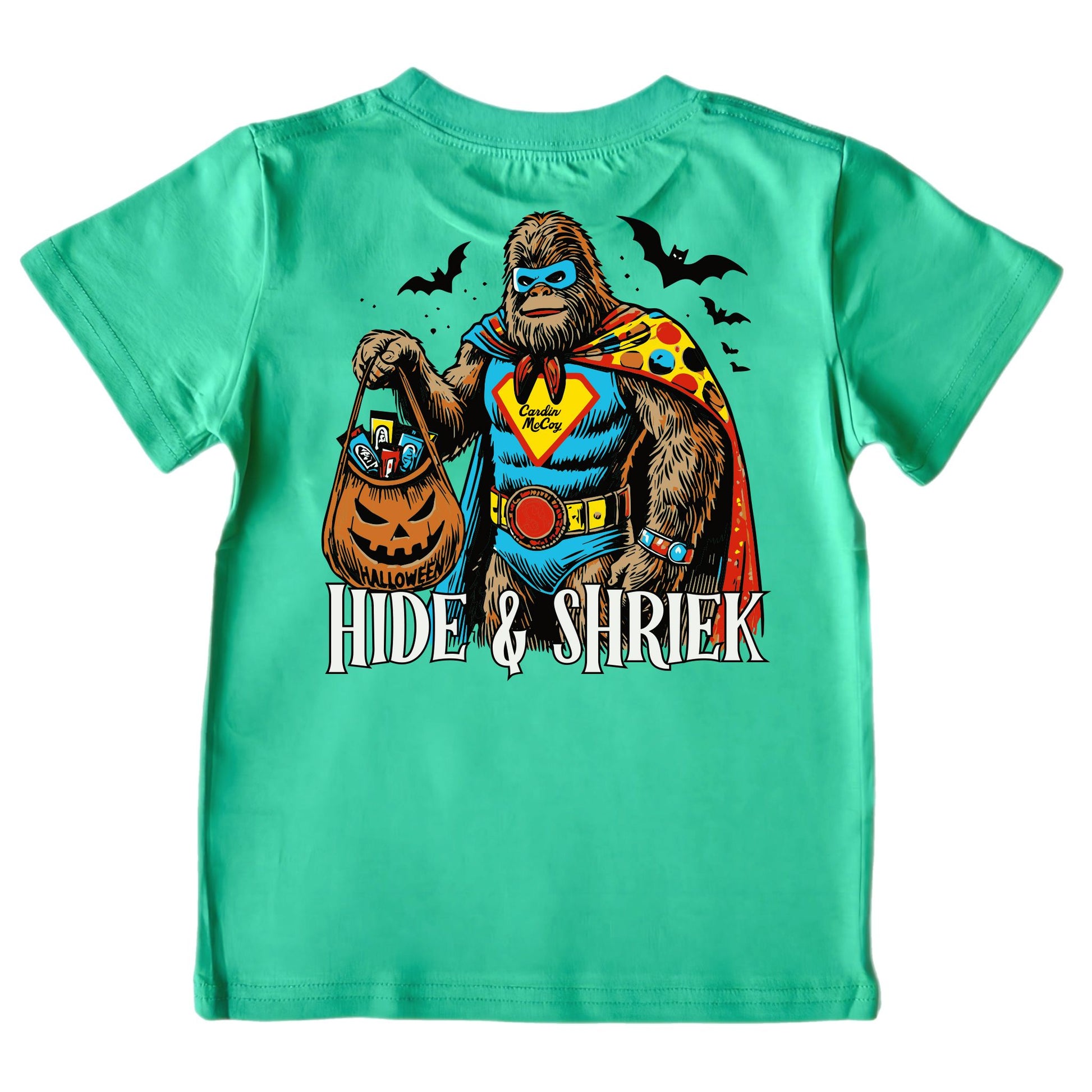Kids' Hide & Shriek Short-Sleeve Tee Short Sleeve T-Shirt Cardin McCoy Green XXS (2/3) No Pocket