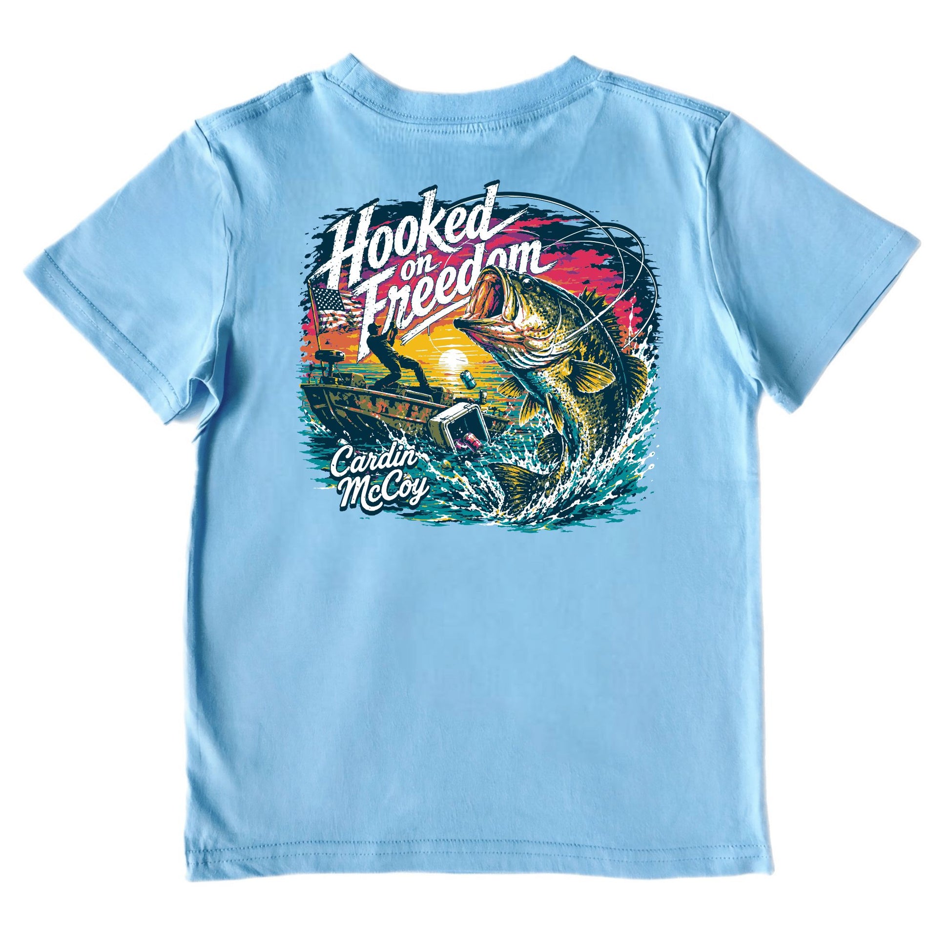 Kids' Hooked on Freedom Short-Sleeve Tee Short Sleeve T-Shirt Cardin McCoy Light Blue XXS (2/3) Pocket