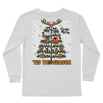 Kids' Hunting Christmas Tree Long-Sleeve Tee Long Sleeve T-Shirt Cardin McCoy Ice Gray XXS (2/3) Pocket
