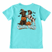 Kids' Hunting Dog Halloween Short-Sleeve Tee Short Sleeve T-Shirt Cardin McCoy Teal XXS (2/3) Pocket