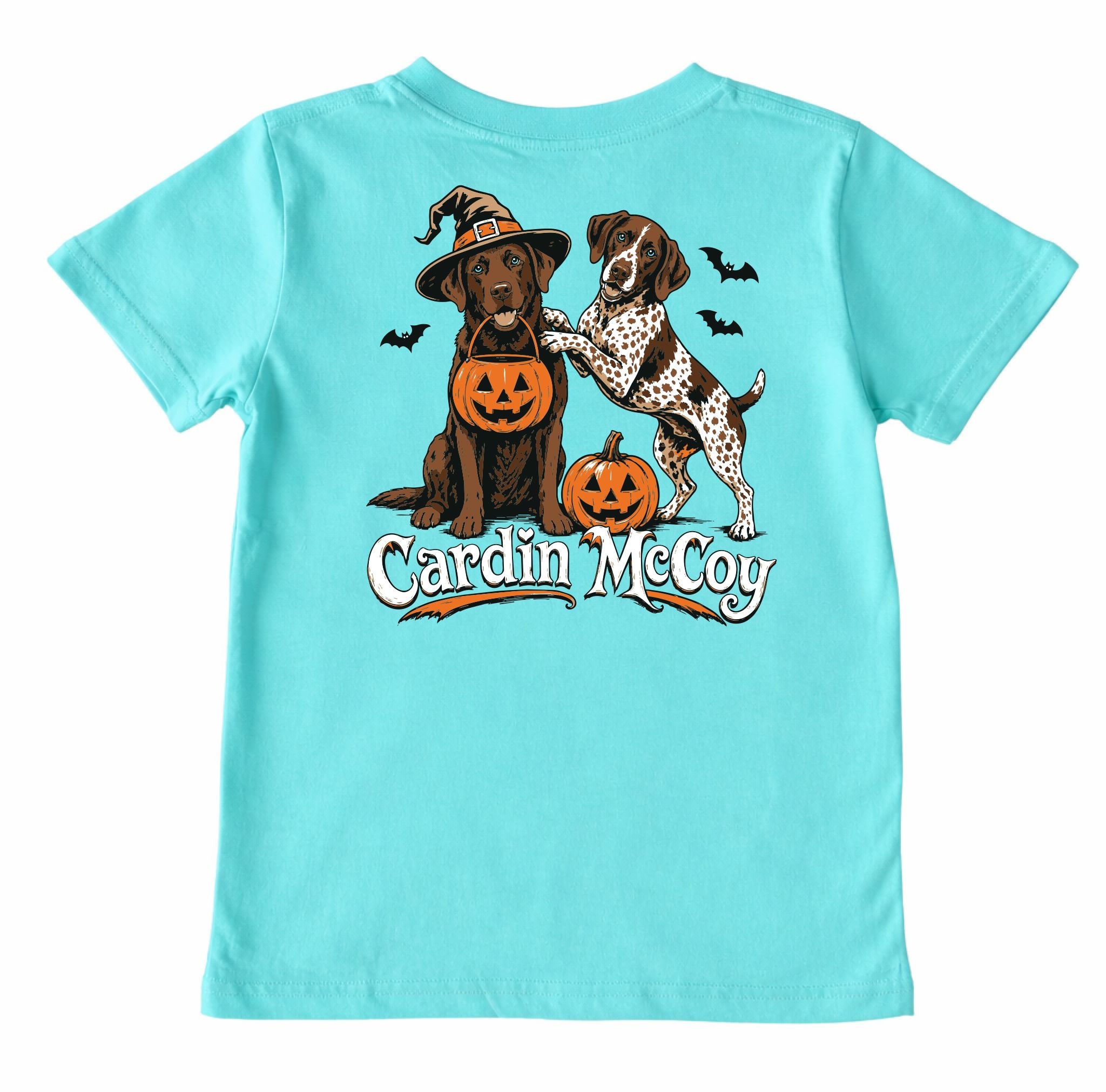 Kids' Hunting Dog Halloween Short-Sleeve Tee Short Sleeve T-Shirt Cardin McCoy Teal XXS (2/3) Pocket