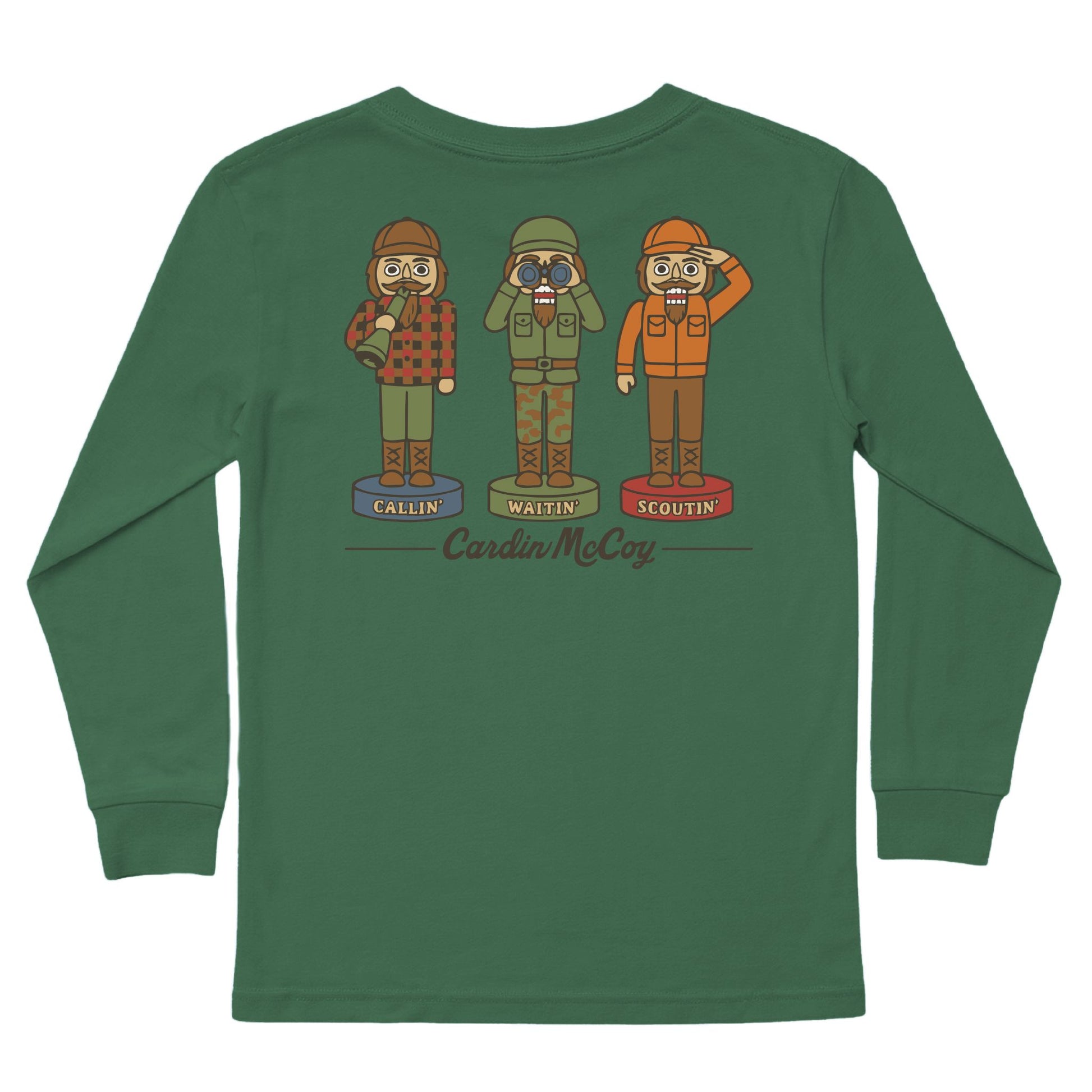 Kids' Hunting Nutcrackers Long-Sleeve Tee Long Sleeve T-Shirt Cardin McCoy Dark Olive XXS (2/3) Pocket