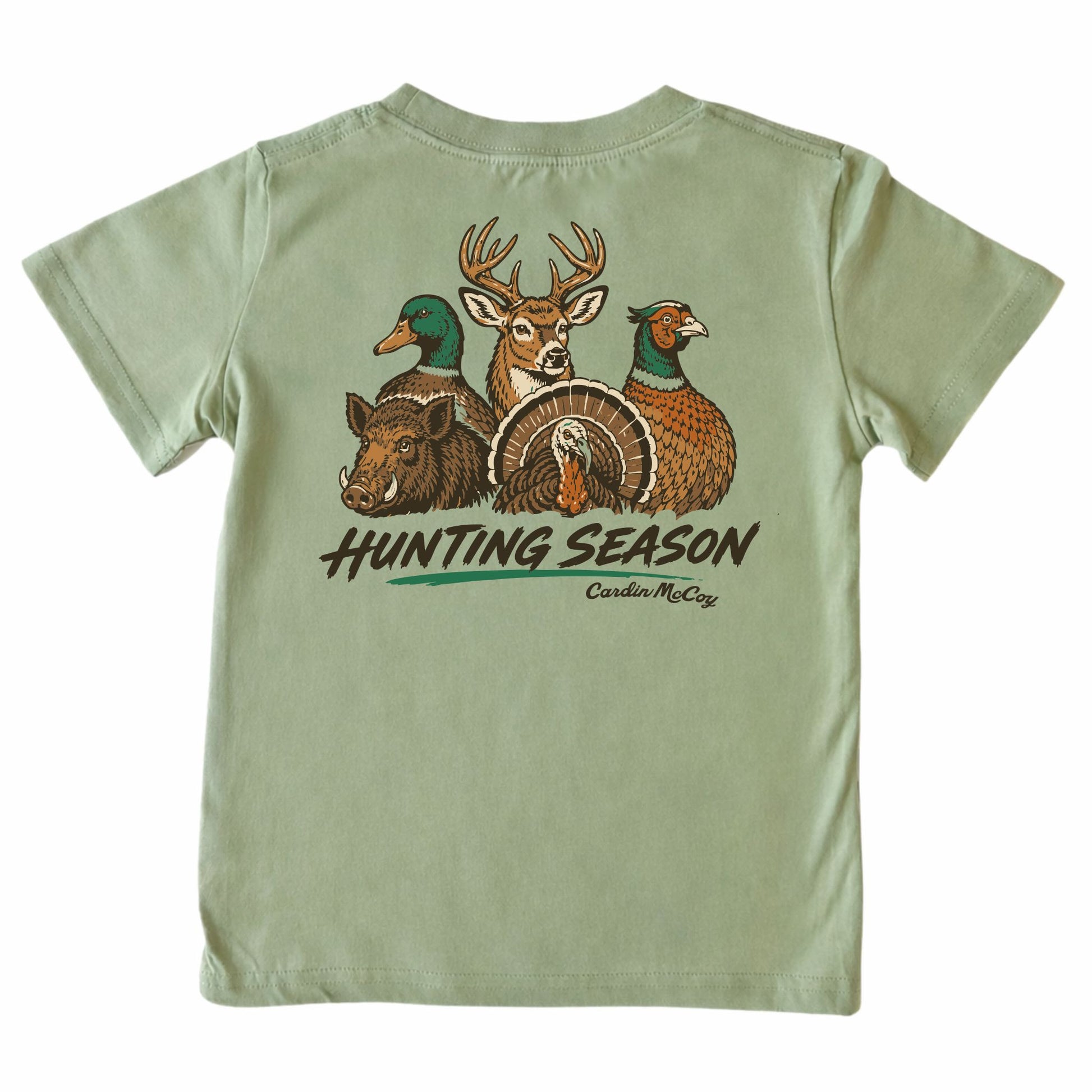 Kids' Hunting Season Short-Sleeve Tee Short Sleeve T-Shirt Cardin McCoy Light Olive XXS (2/3) Pocket