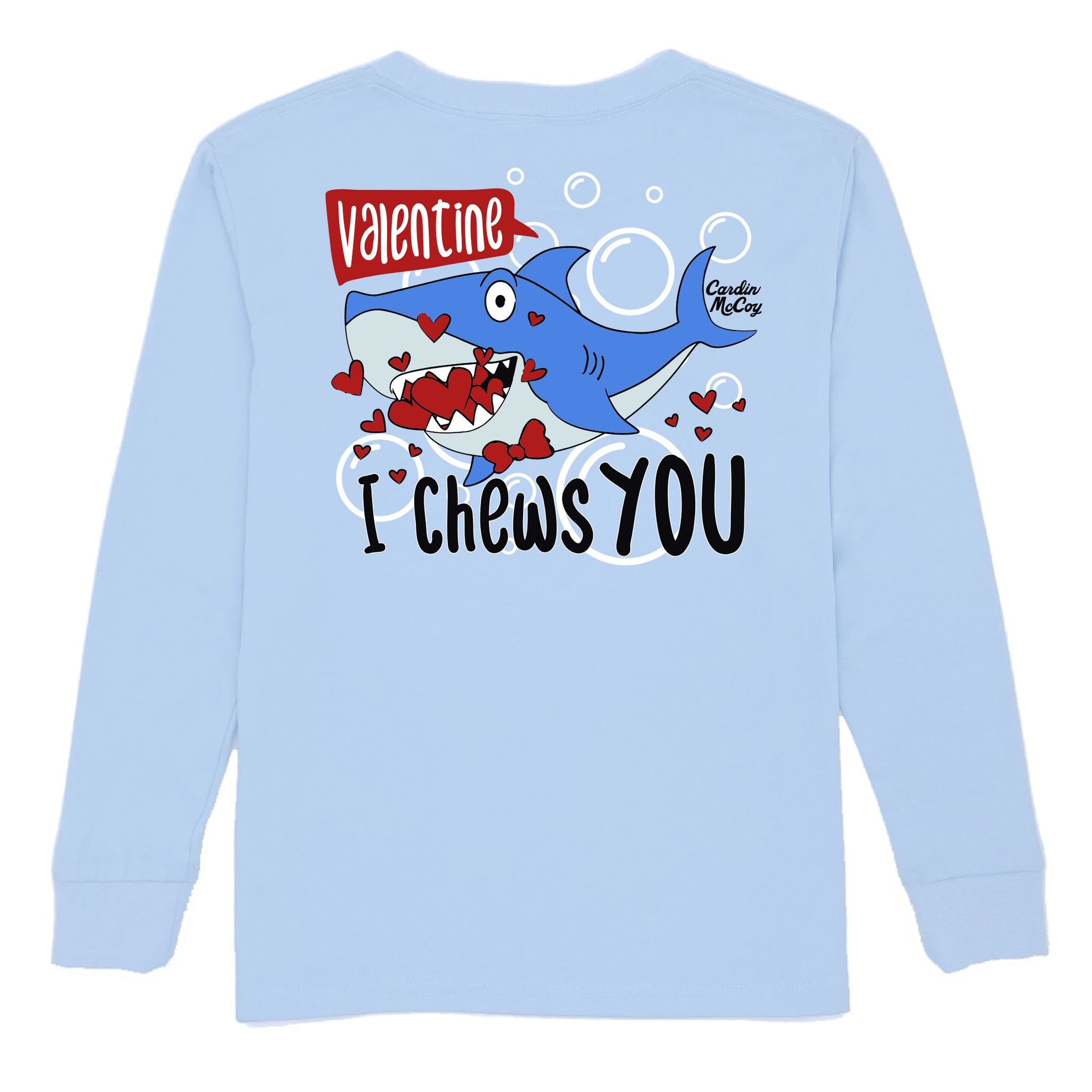 Kids' I Chews You Long-Sleeve Tee Long Sleeve T-Shirt Cardin McCoy Light Blue XXS (2/3) Pocket