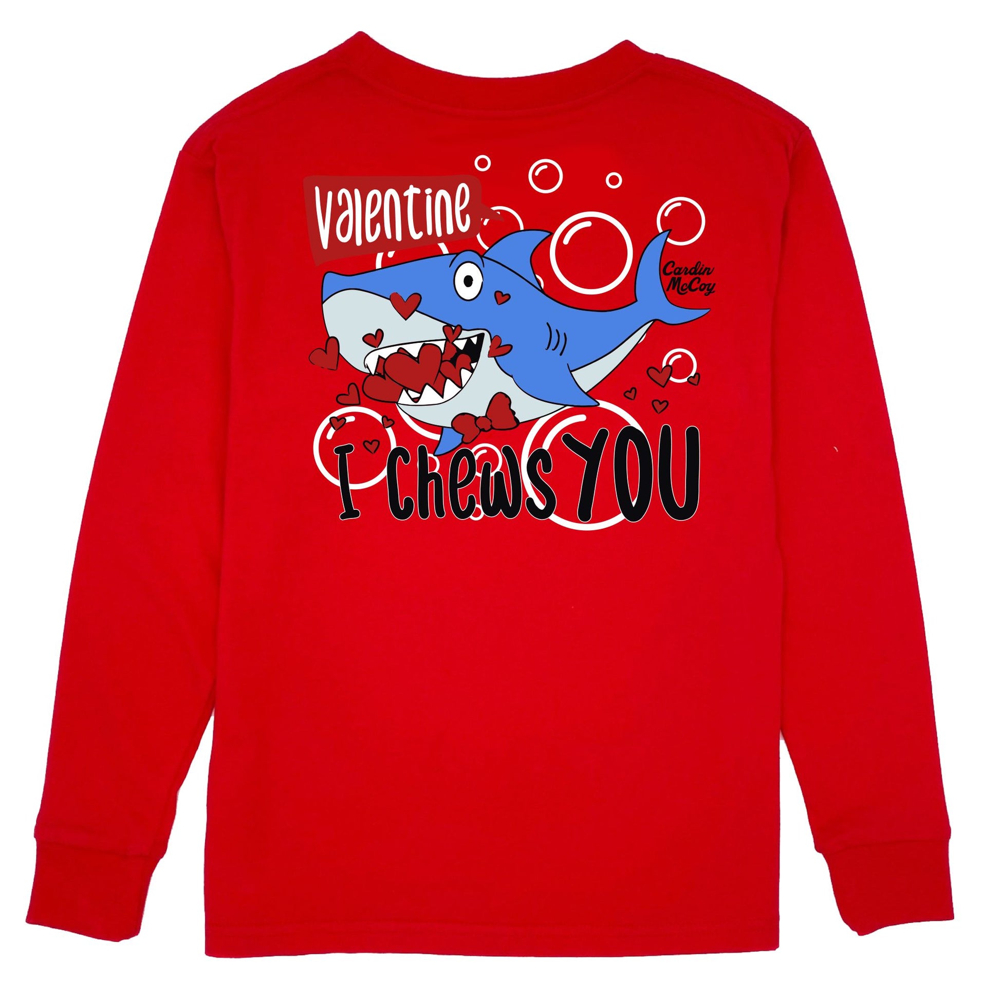 Kids' I Chews You Long-Sleeve Tee Long Sleeve T-Shirt Cardin McCoy Red XXS (2/3) Pocket