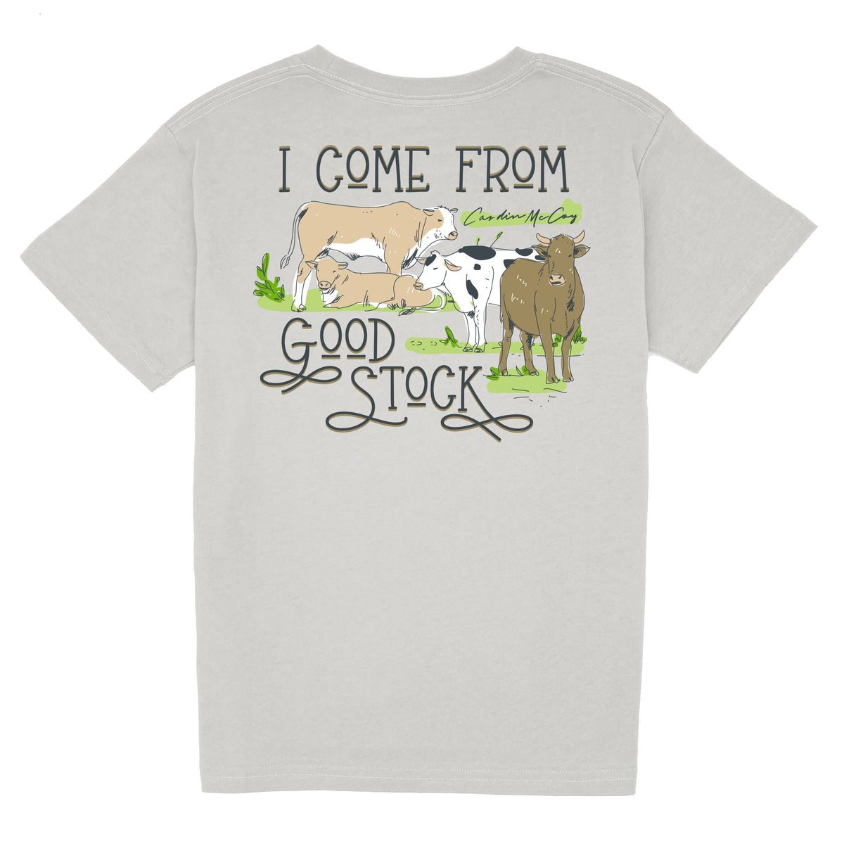 Kids' I Come From Good Stock Short Sleeve Pocket Tee Short Sleeve T-Shirt Cardin McCoy Ice Gray XXS (2/3) 