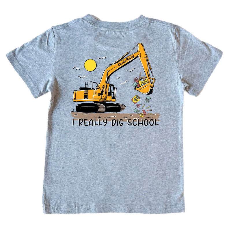 Kids' I Really Dig School Short-Sleeve Tee Short Sleeve T-Shirt Cardin McCoy Heather Gray XXS (2/3) No Pocket