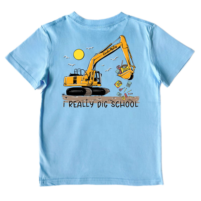 Kids' I Really Dig School Short-Sleeve Tee Short Sleeve T-Shirt Cardin McCoy Light Blue XXS (2/3) No Pocket