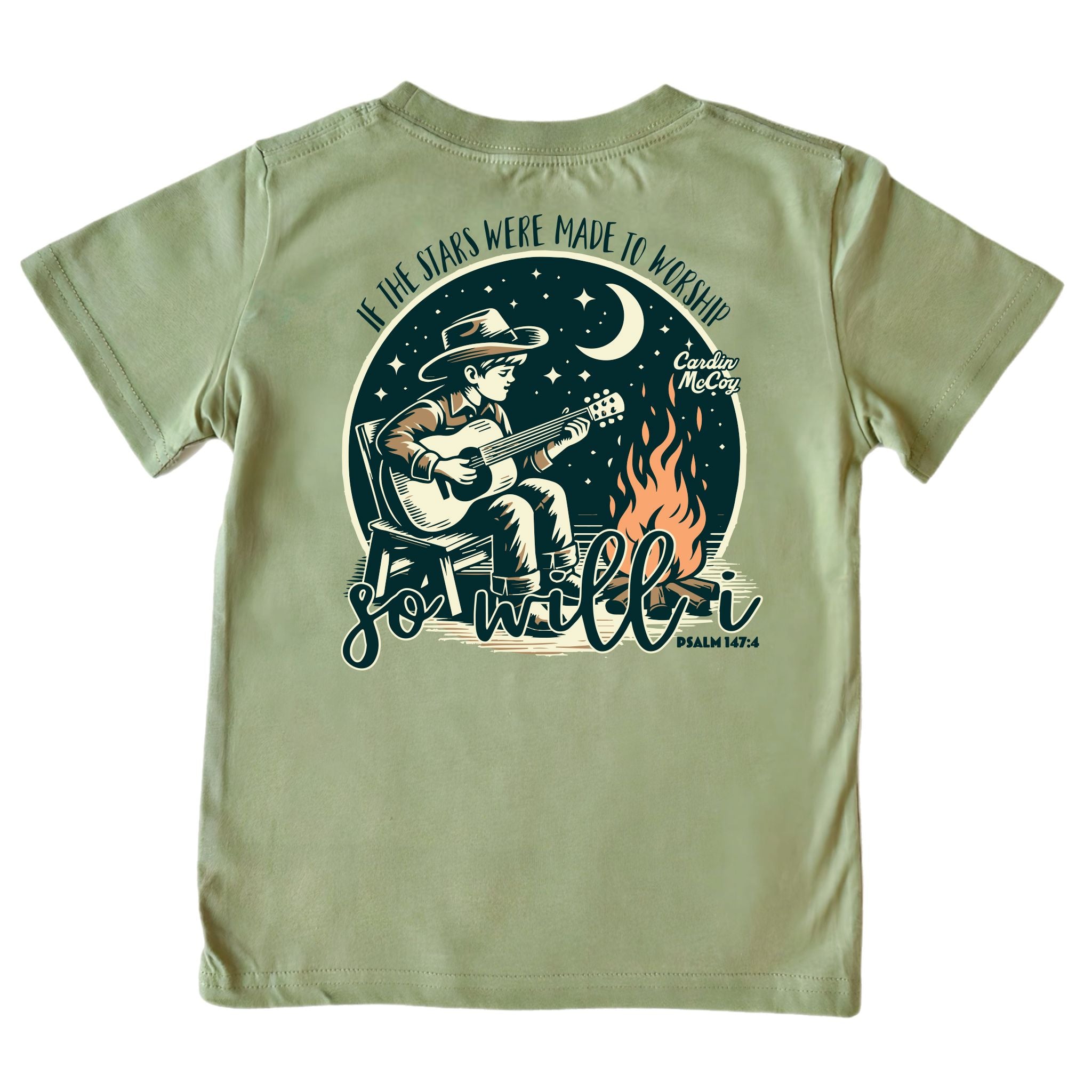 Kids' If The Stars Short-Sleeve Tee Short Sleeve T-Shirt Cardin McCoy Light Olive XXS (2/3) Pocket