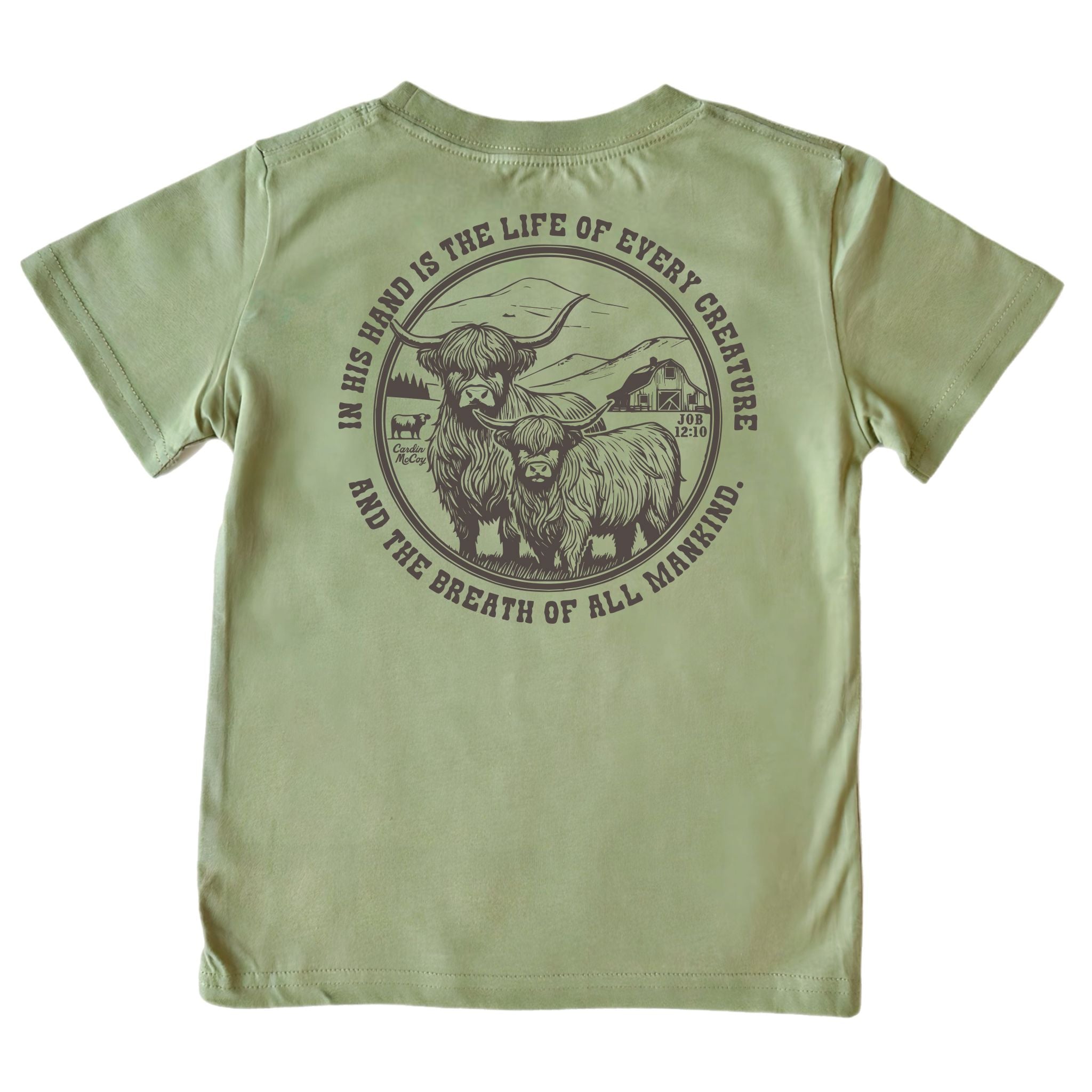 Kids' In His Hands Short-Sleeve Tee Short Sleeve T-Shirt Cardin McCoy Light Olive XXS (2/3) Pocket