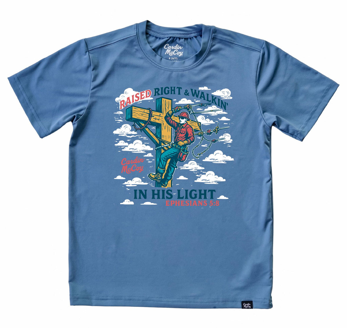 Kids' In His Light Front Design Short-Sleeve Performance Tee Short Sleeve T-Shirt Cardin McCoy 