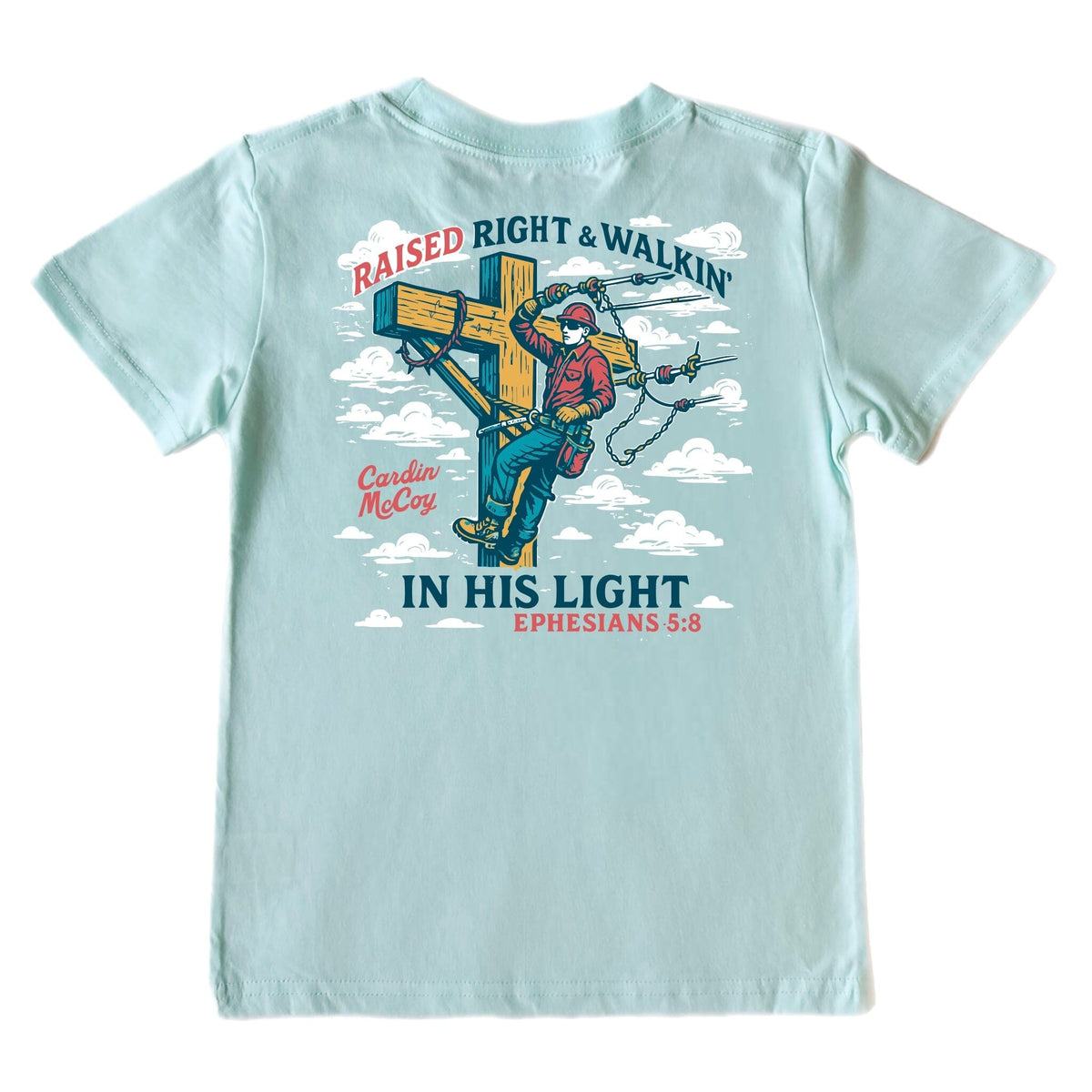 Kids' In His Light Short-Sleeve Tee Short Sleeve T-Shirt Cardin McCoy Blue Mint XXS (2/3) No Pocket