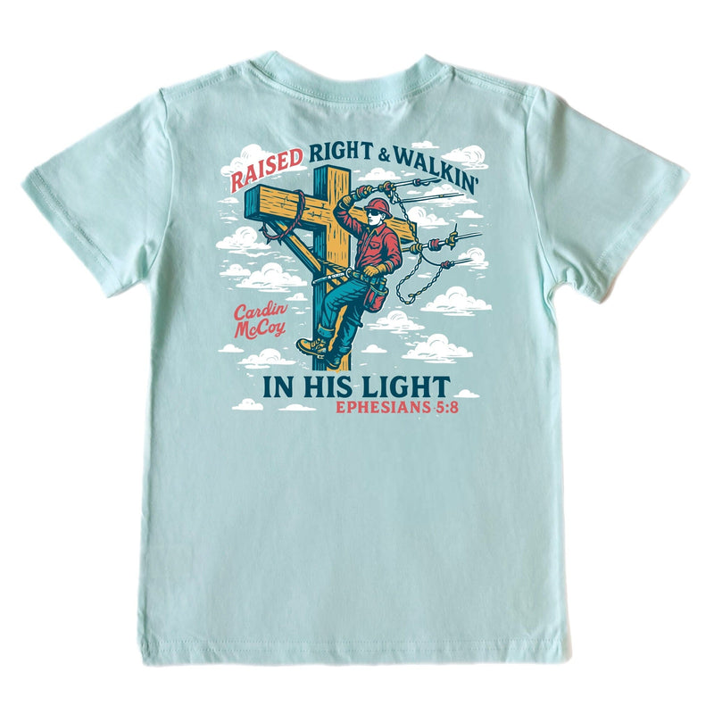 Kids' In His Light Short-Sleeve Tee Short Sleeve T-Shirt Cardin McCoy Blue Mint XXS (2/3) No Pocket