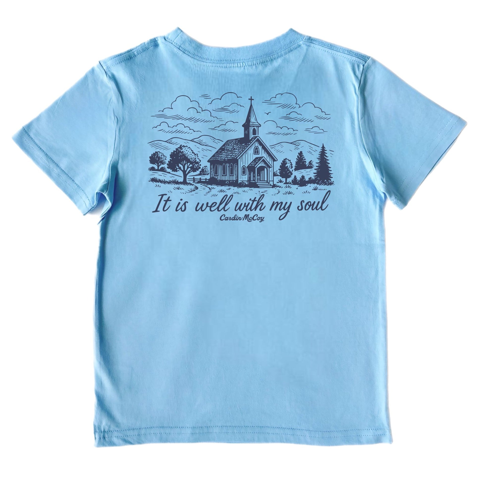 Kids' It Is Well Short-Sleeve Tee Short Sleeve T-Shirt Cardin McCoy Light Blue XXS (2/3) Pocket