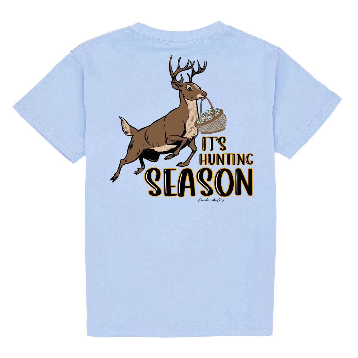 Kids' It's Hunting Season Deer Short Sleeve Pocket Tee Short Sleeve T-Shirt Cardin McCoy Light Blue XXS (2/3) 