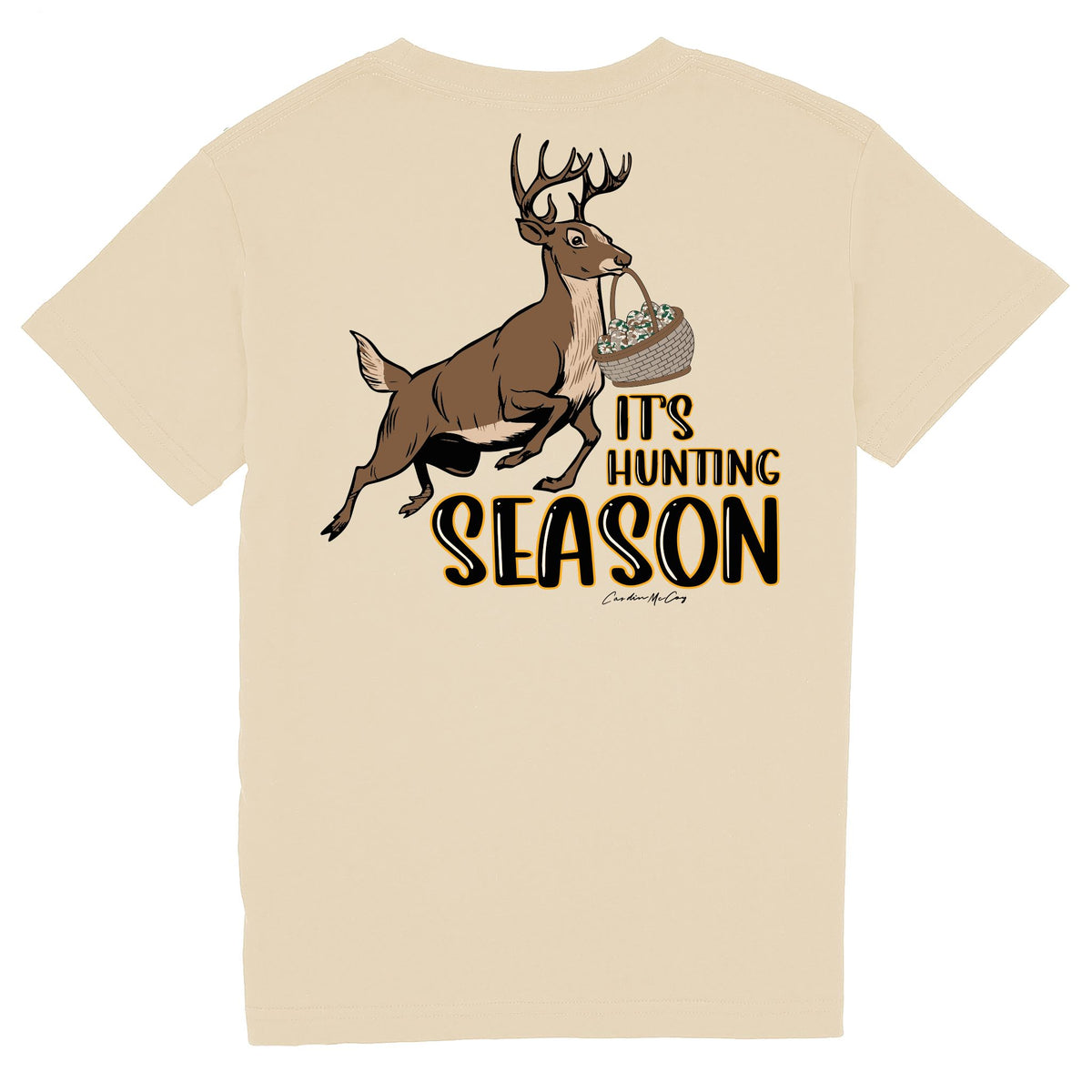 Kids' It's Hunting Season Deer Short Sleeve Pocket Tee Short Sleeve T-Shirt Cardin McCoy Sand XXS (2/3) 
