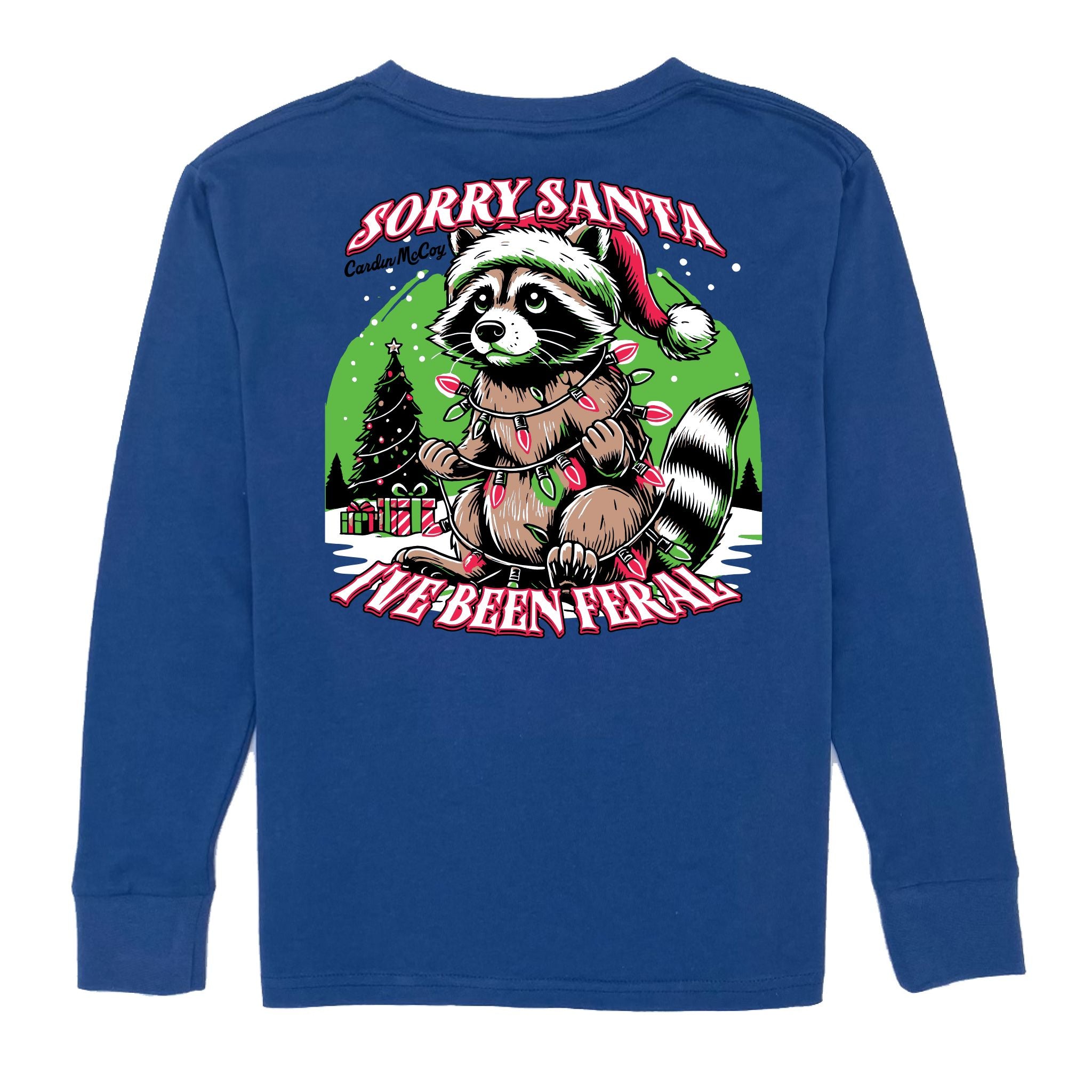 Kids' I've Been Feral Long-Sleeve Tee Long Sleeve T-Shirt Cardin McCoy Blue XXS (2/3) Pocket