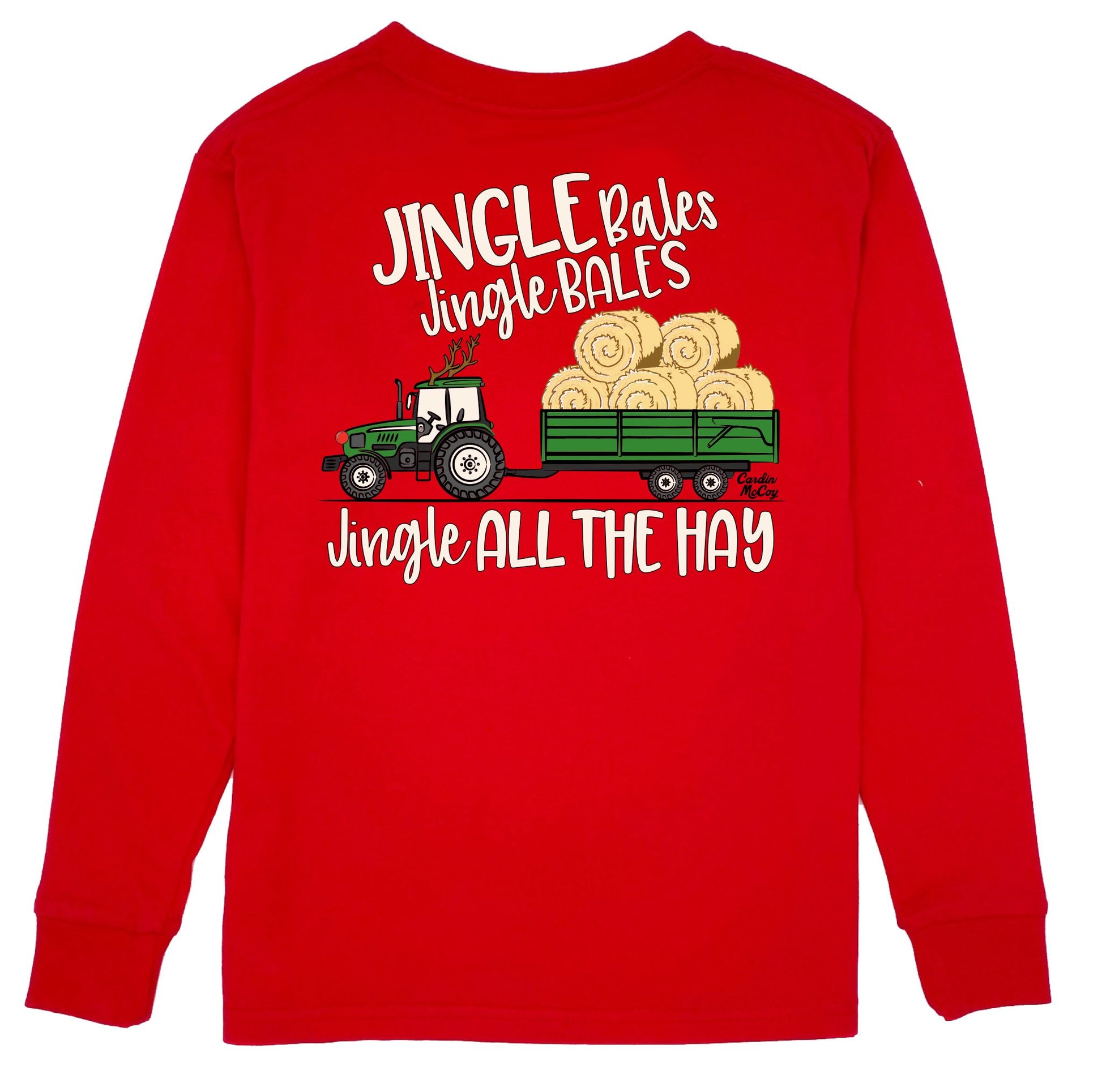 Kids' Jingle Bales Long-Sleeve Tee Long Sleeve T-Shirt Cardin McCoy Red XXS (2/3) Pocket