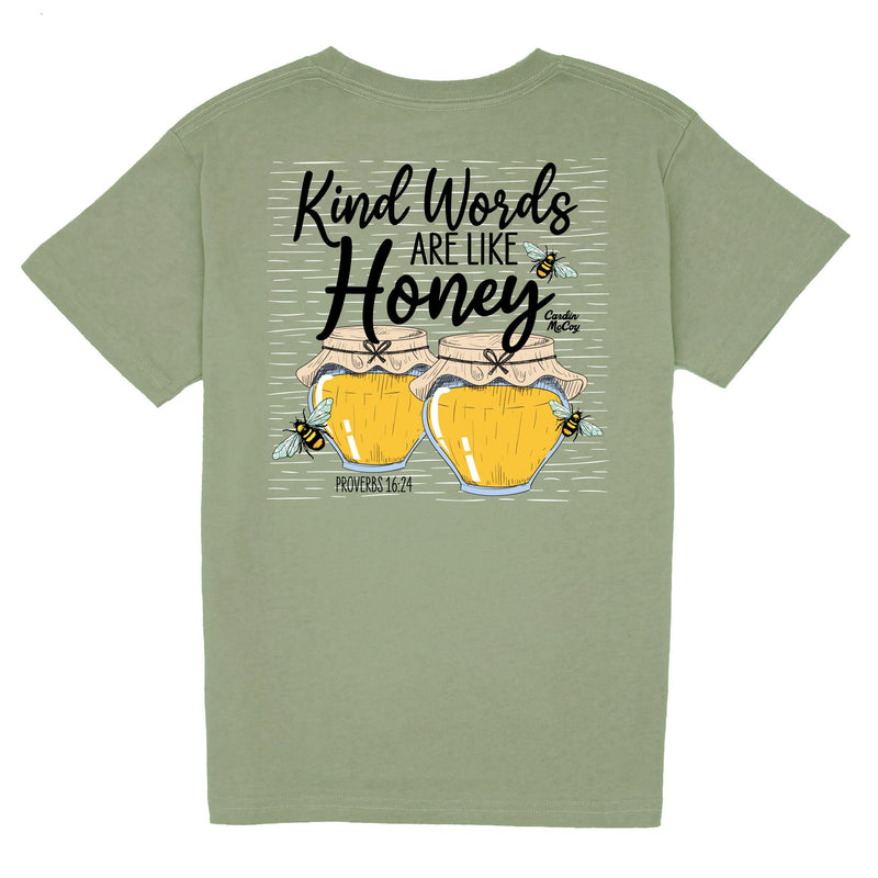 Kids' Kind Words Like Honey Short Sleeve Tee Short Sleeve T-Shirt Cardin McCoy Light Olive XXS (2/3) Pocket