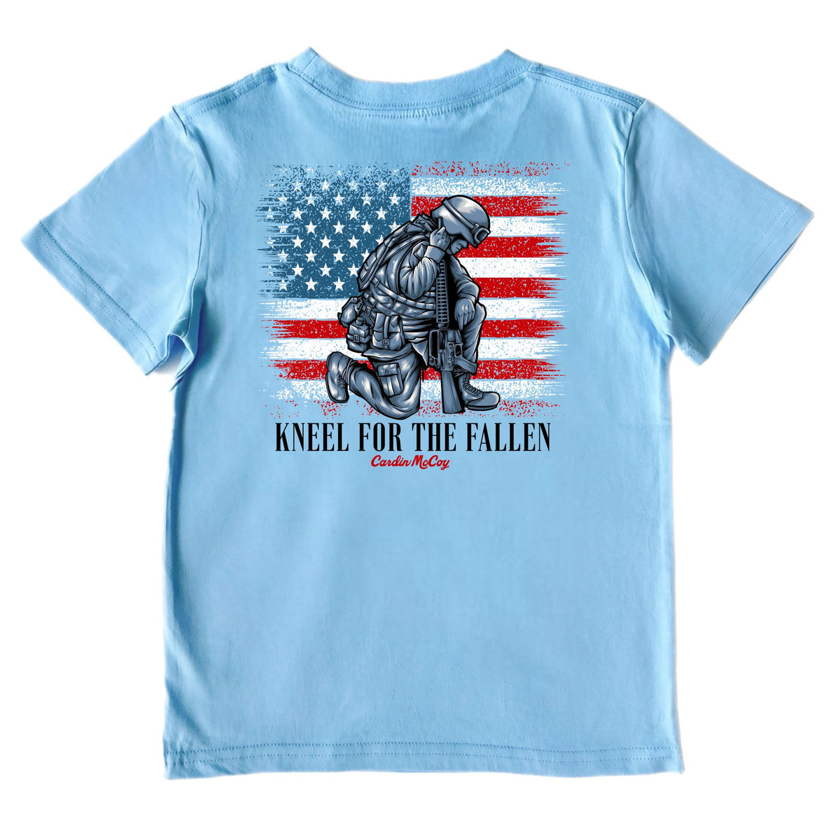 Kids' Kneel for the Fallen Short-Sleeve Tee Short Sleeve T-Shirt Cardin McCoy Light Blue XXS (2/3) Pocket