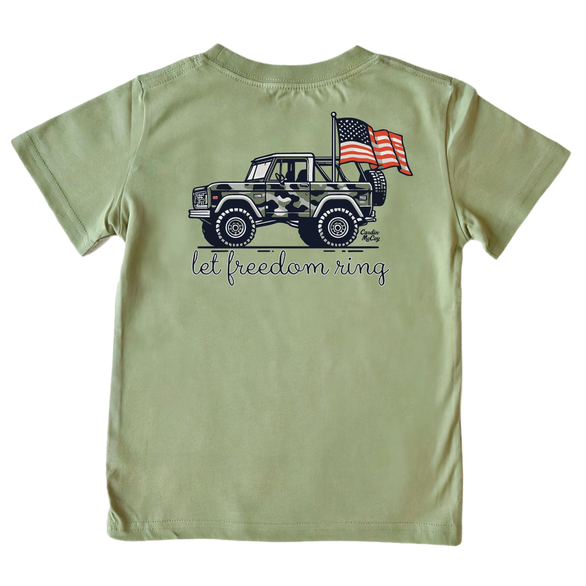 Kids' Let Freedom Ring Short-Sleeve Tee Short Sleeve T-Shirt Cardin McCoy Light Olive XXS (2/3) Pocket