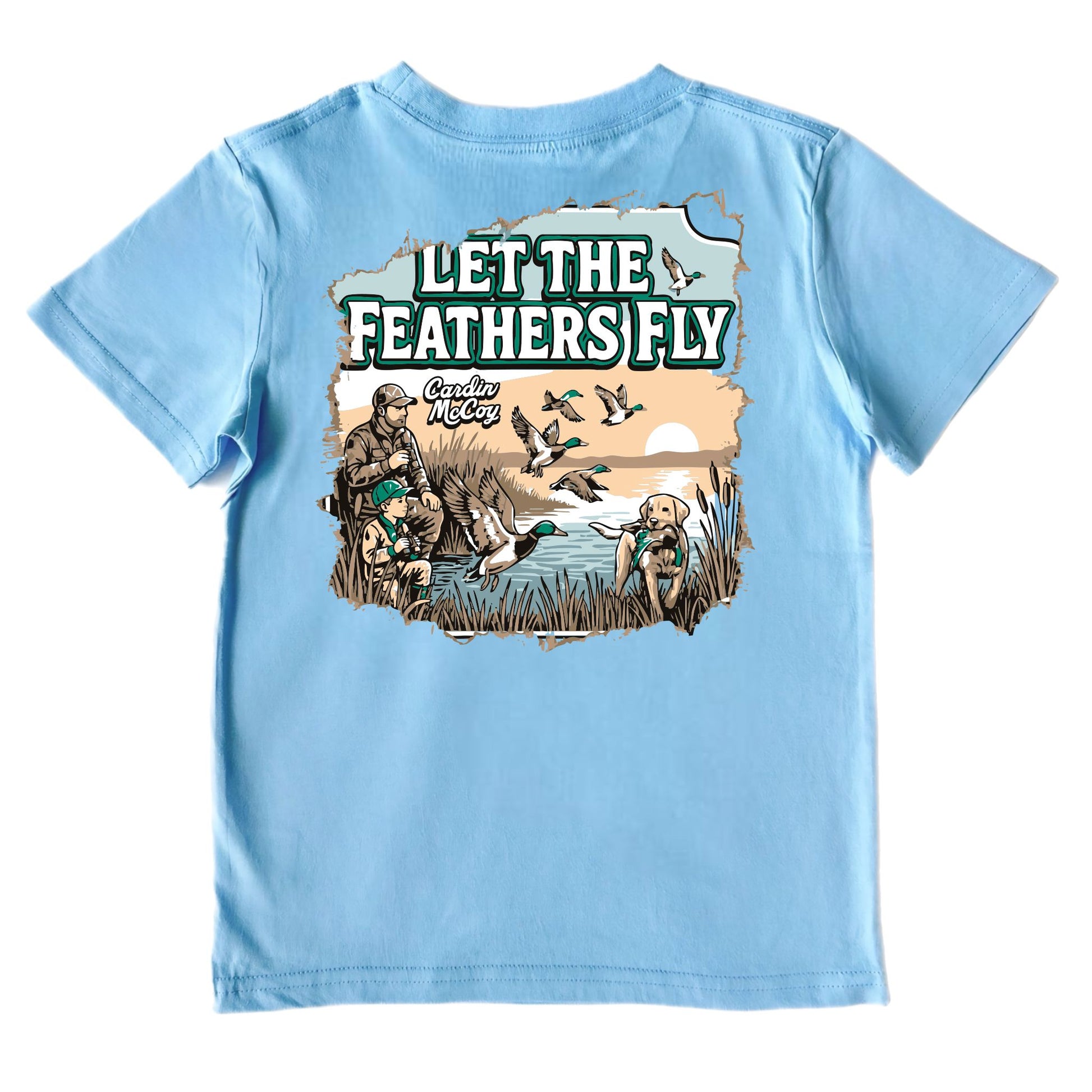 Kids' Let the Feathers Fly Short-Sleeve Tee Short Sleeve T-Shirt Cardin McCoy Light Blue XXS (2/3) Pocket