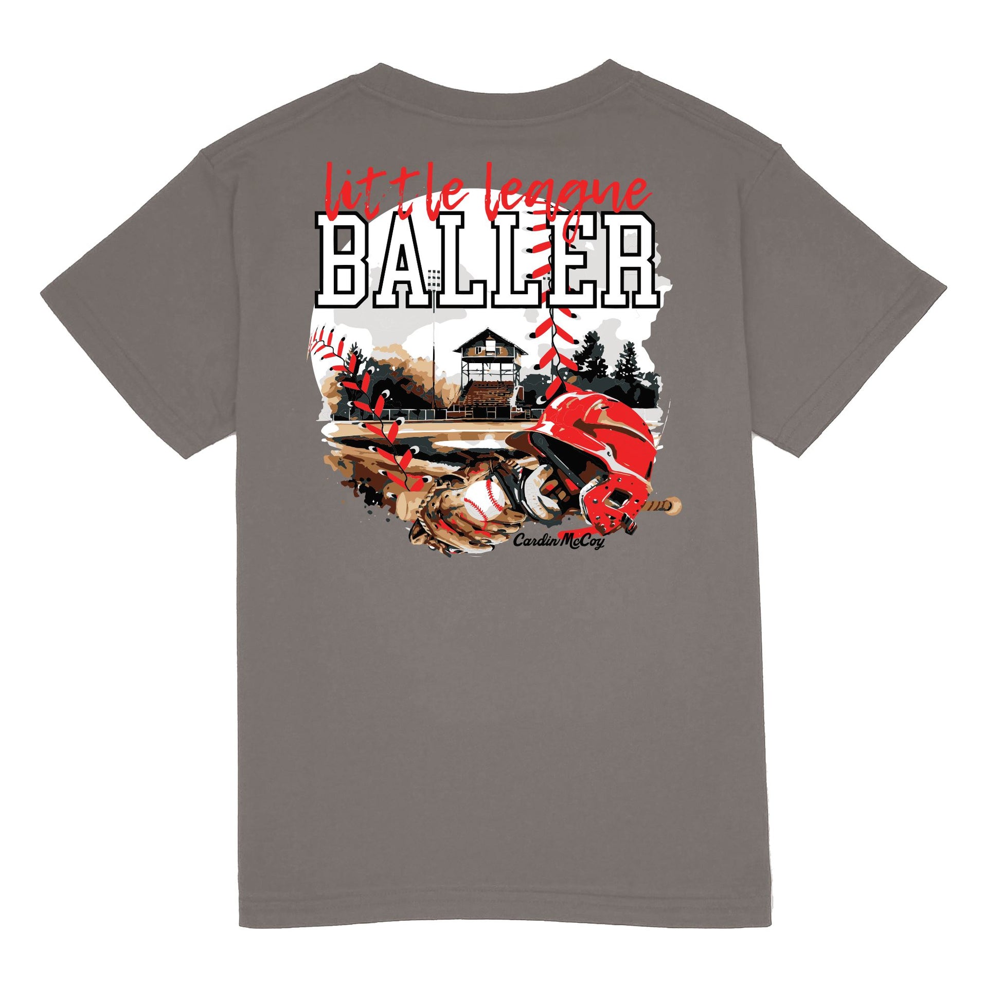 Kids' Little League Baller Short-Sleeve Tee Short Sleeve T-Shirt Cardin McCoy Anchor Gray XXS (2/3) Pocket