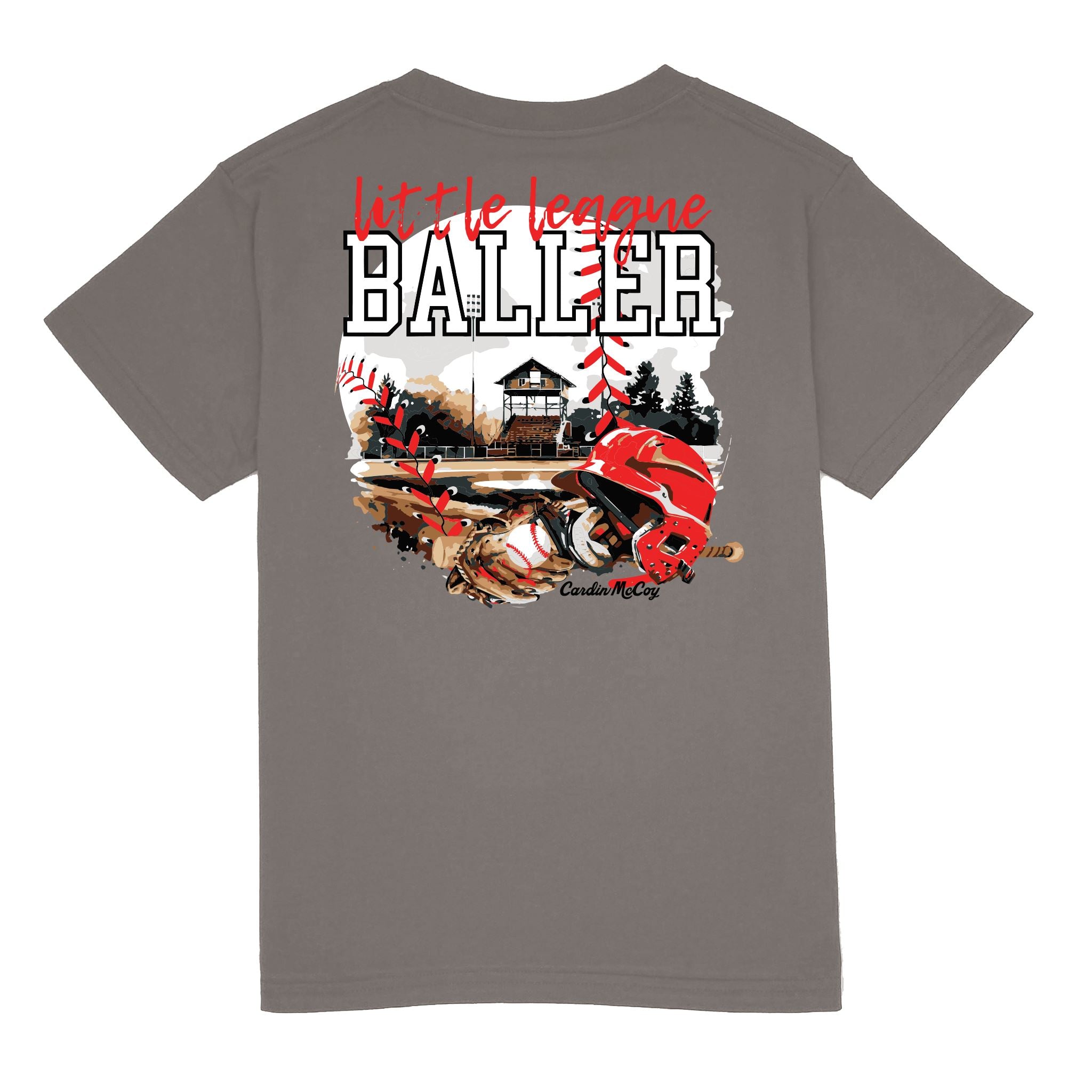 Kids' Little League Baller Short-Sleeve Tee Short Sleeve T-Shirt Cardin McCoy Anchor Gray XXS (2/3) Pocket
