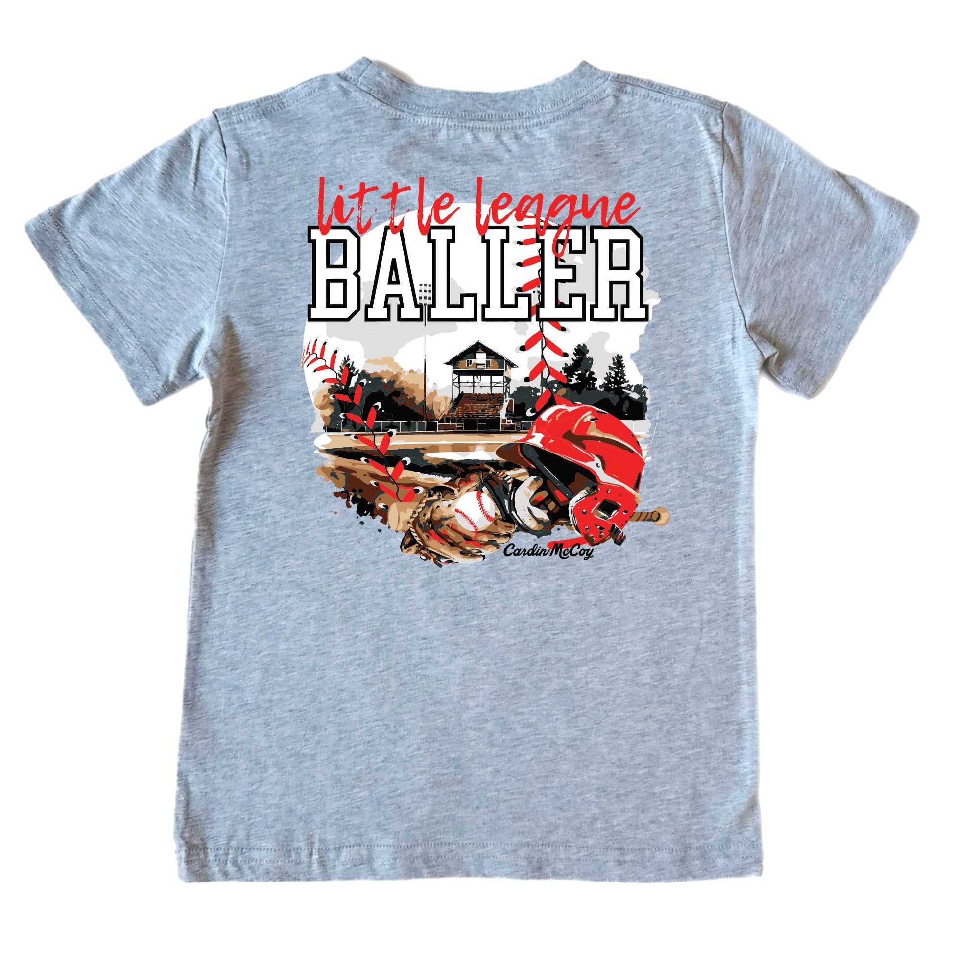 Kids' Little League Baller Short-Sleeve Tee Short Sleeve T-Shirt Cardin McCoy Heather Gray XXS (2/3) Pocket