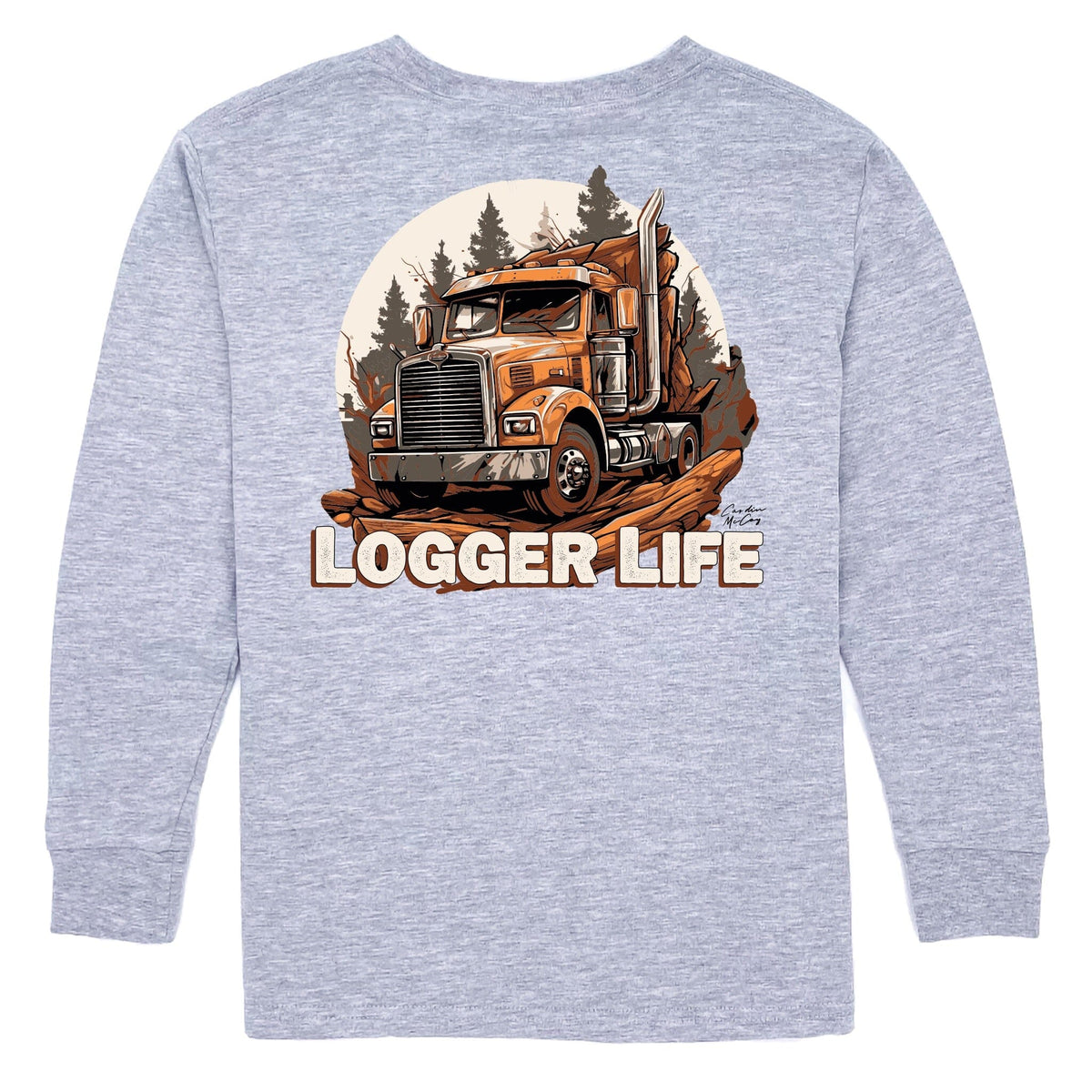 Kids' Logger Life Long Sleeve Pocket Tee Long Sleeve T-Shirt Cardin McCoy Heather Gray XXS (2/3) 