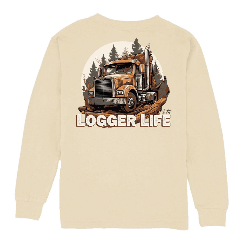 Kids' Logger Life Long Sleeve Pocket Tee Long Sleeve T-Shirt Cardin McCoy Sand XXS (2/3) 