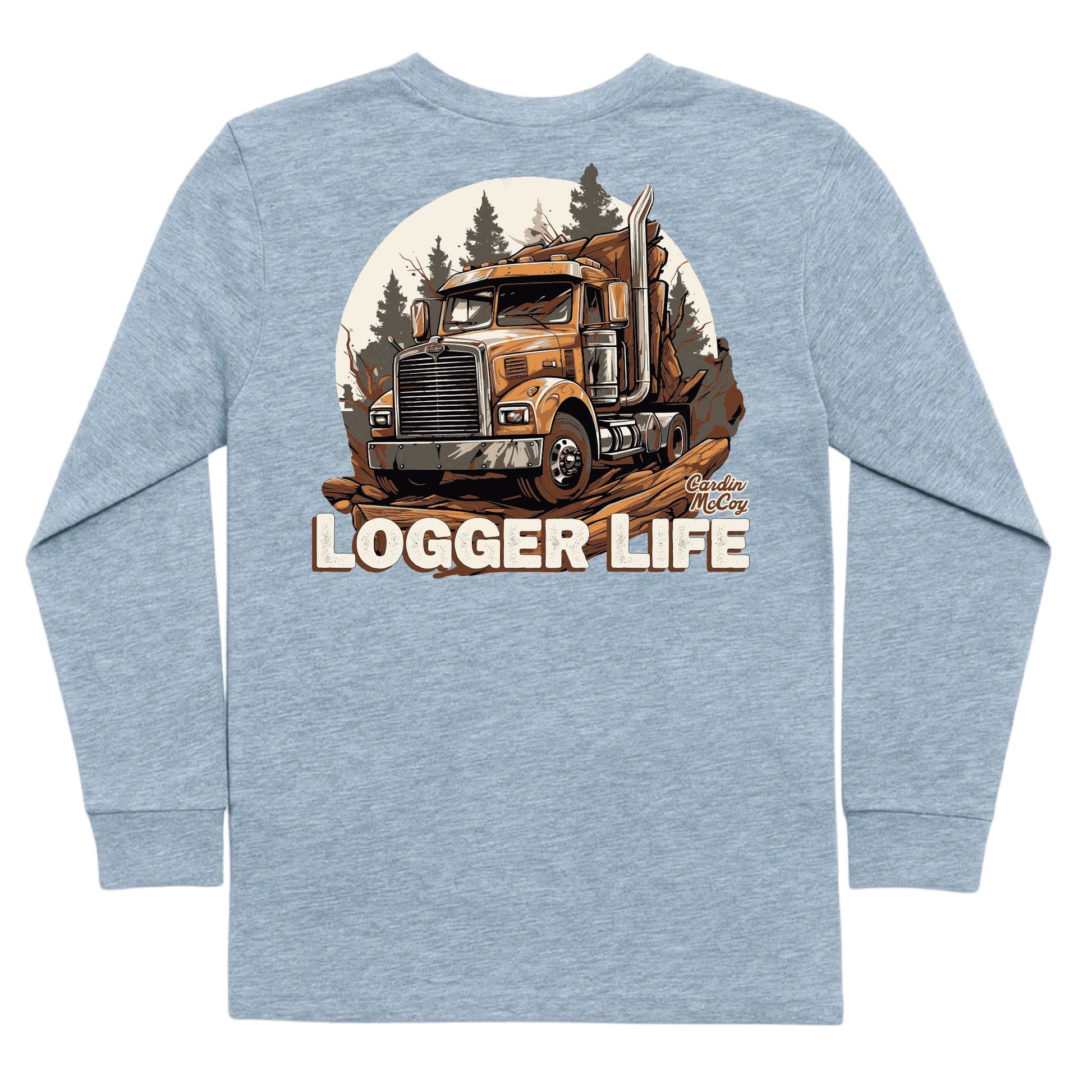 Kids' Logger Life Long-Sleeve Tee Long Sleeve T-Shirt Cardin McCoy Heather Gray XXS (2/3) Pocket