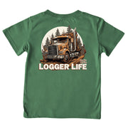 Kids' Logger Life Short-Sleeve Tee Short Sleeve T-Shirt Cardin McCoy Dark Olive XXS (2/3) Pocket