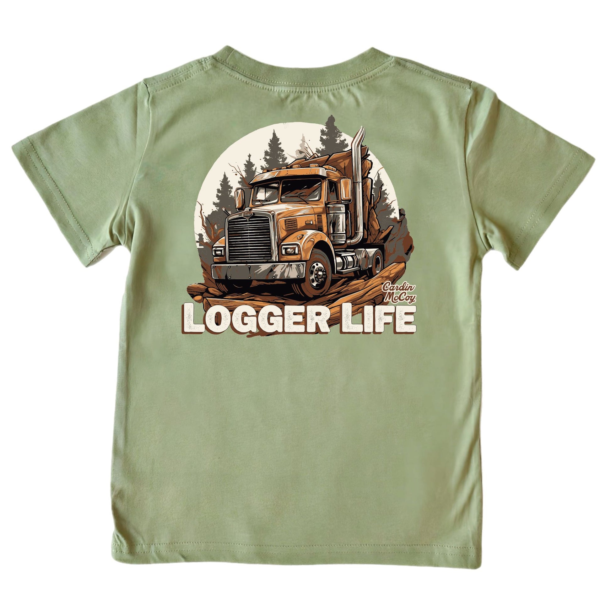 Kids' Logger Life Short-Sleeve Tee Short Sleeve T-Shirt Cardin McCoy Light Olive XXS (2/3) Pocket