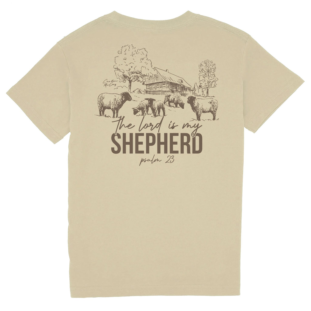 Kids' Lord is My Shepherd Short Sleeve Pocket Tee Short Sleeve T-Shirt Cardin McCoy Tan XXS (2/3) Pocket