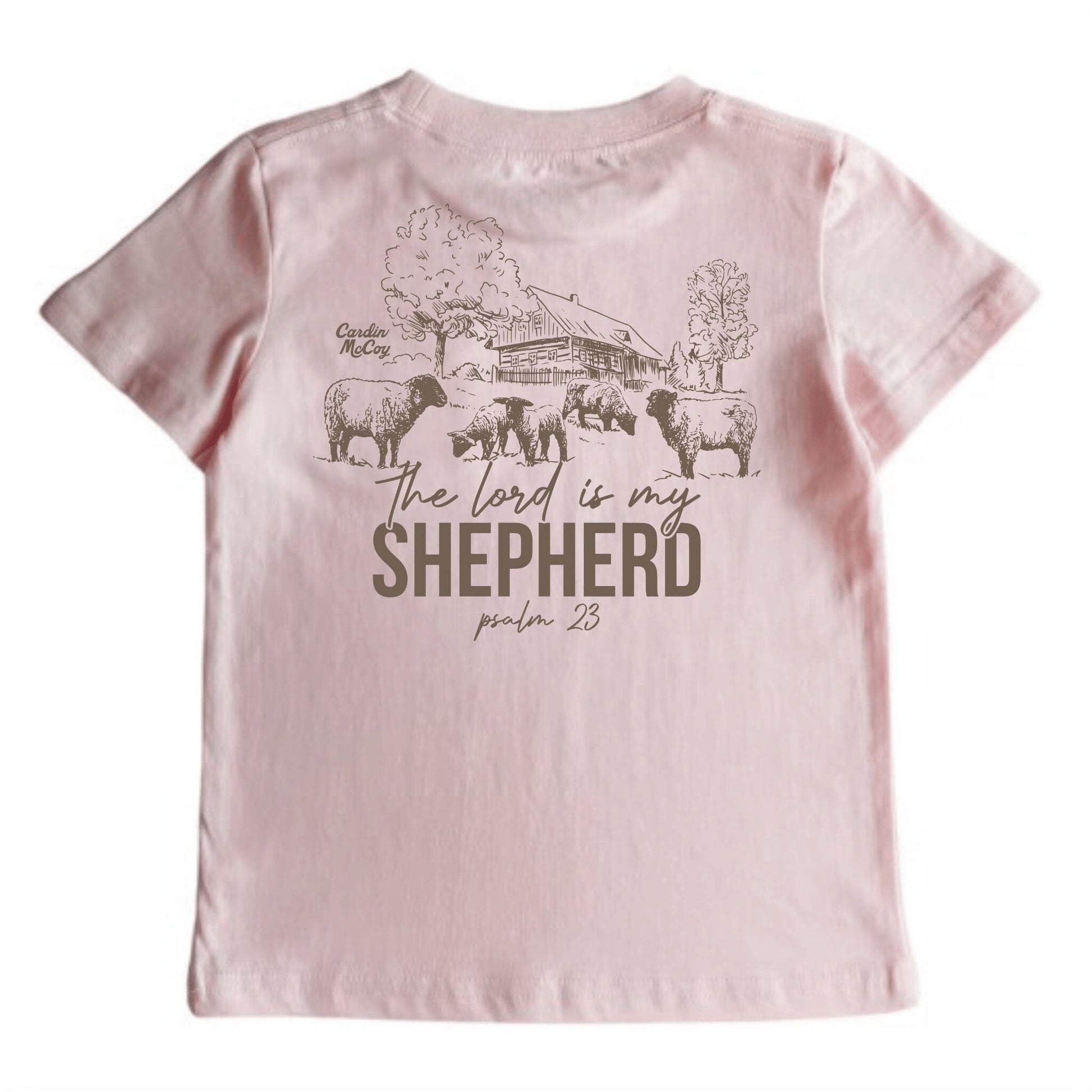 Kids' Lord Is My Shepherd Tractor Short-Sleeve Tee Short Sleeve T-Shirt Cardin McCoy Light Pink XXS (2/3) Pocket