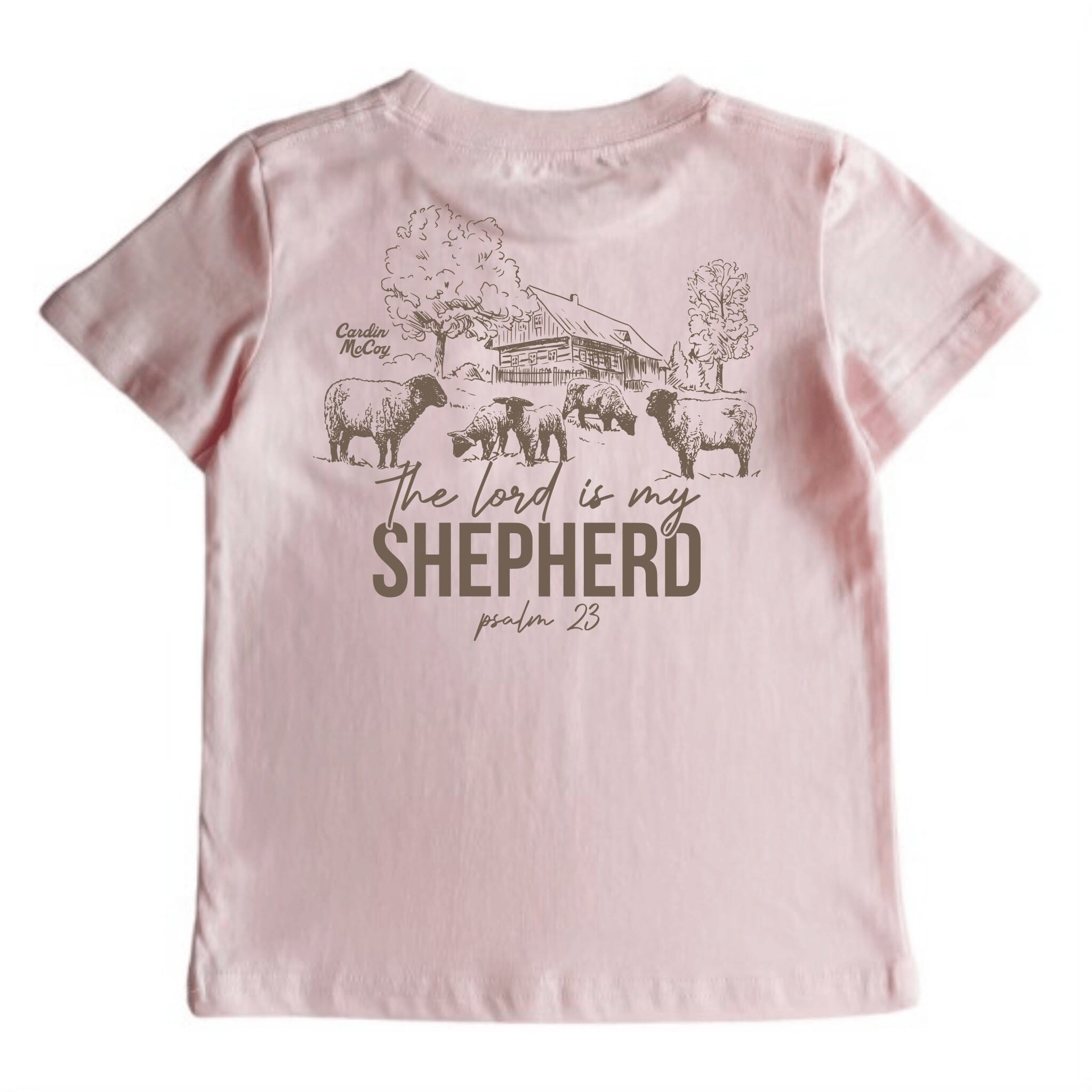 Kids' Lord Is My Shepherd Tractor Short-Sleeve Tee Short Sleeve T-Shirt Cardin McCoy Light Pink XXS (2/3) Pocket