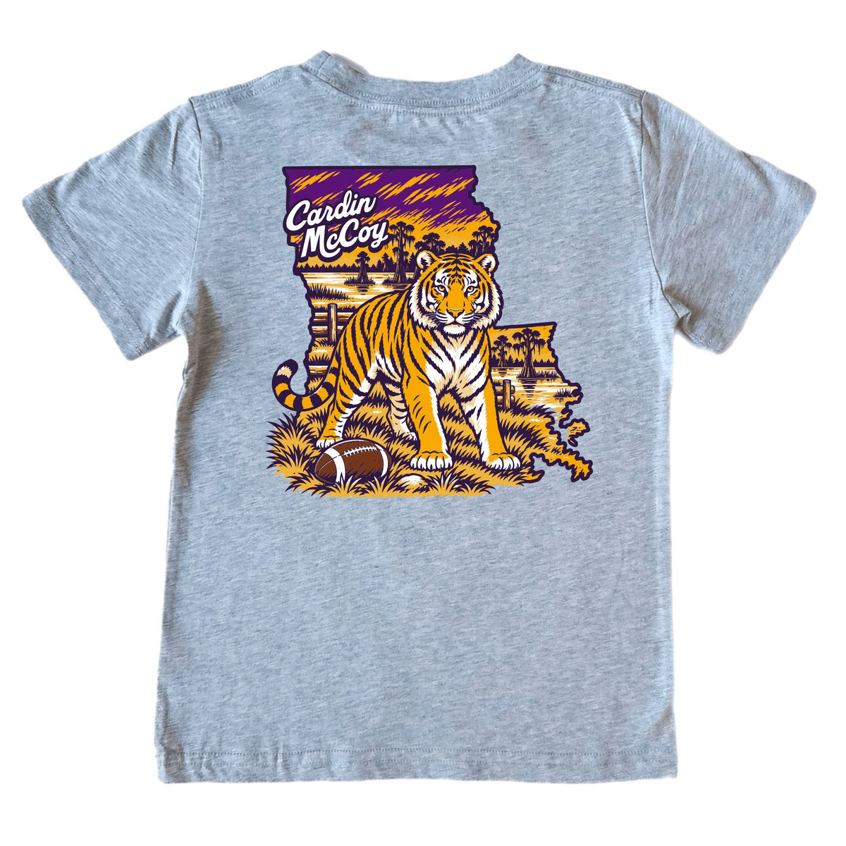 Kids' Louisiana Football Short-Sleeve Tee Short Sleeve T-Shirt Cardin McCoy Heather Gray XXS (2/3) Pocket