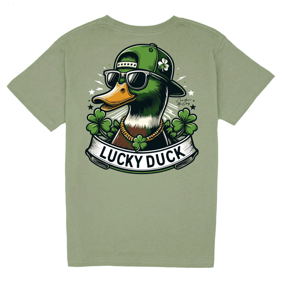 Kids' Lucky Duck Short Sleeve Pocket Tee Short Sleeve T-Shirt Cardin McCoy Light Olive XXS (2/3) 
