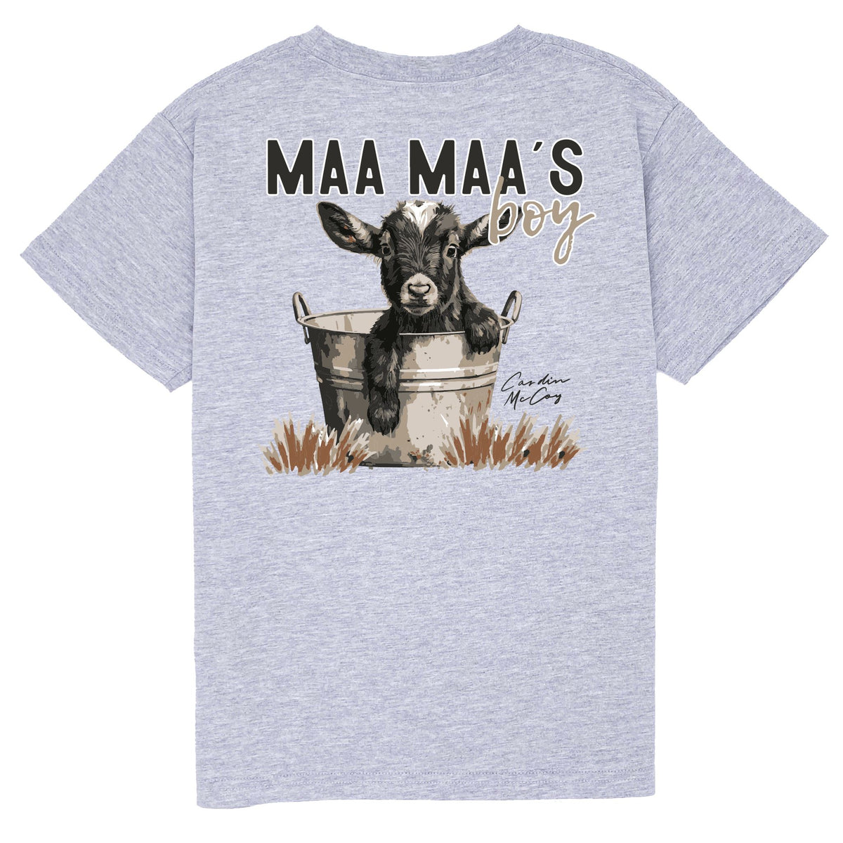 Kids' Maa Maa's Boy Short Sleeve Pocket Tee Short Sleeve T-Shirt Cardin McCoy Heather Gray No Pocket XXS (2/3) 
