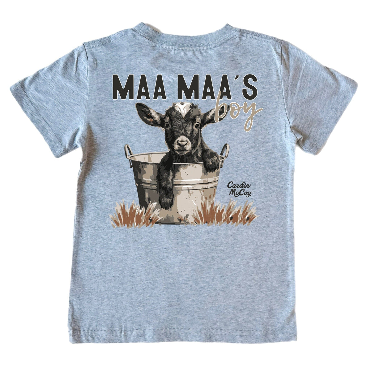Kids' Maa Maa's Boy Short-Sleeve Tee Short Sleeve T-Shirt Cardin McCoy Heather Gray XXS (2/3) Pocket