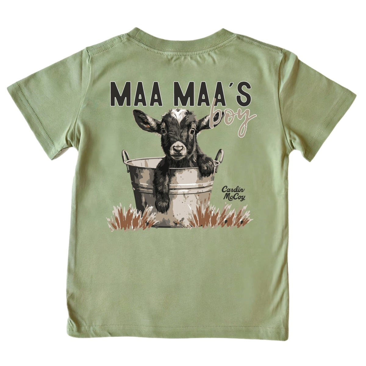 Kids' Maa Maa's Boy Short-Sleeve Tee Short Sleeve T-Shirt Cardin McCoy Light Olive XXS (2/3) Pocket