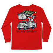 Kids' Making The Season Bright Long-Sleeve Tee Long Sleeve T-Shirt Cardin McCoy Red XXS (2/3) Pocket